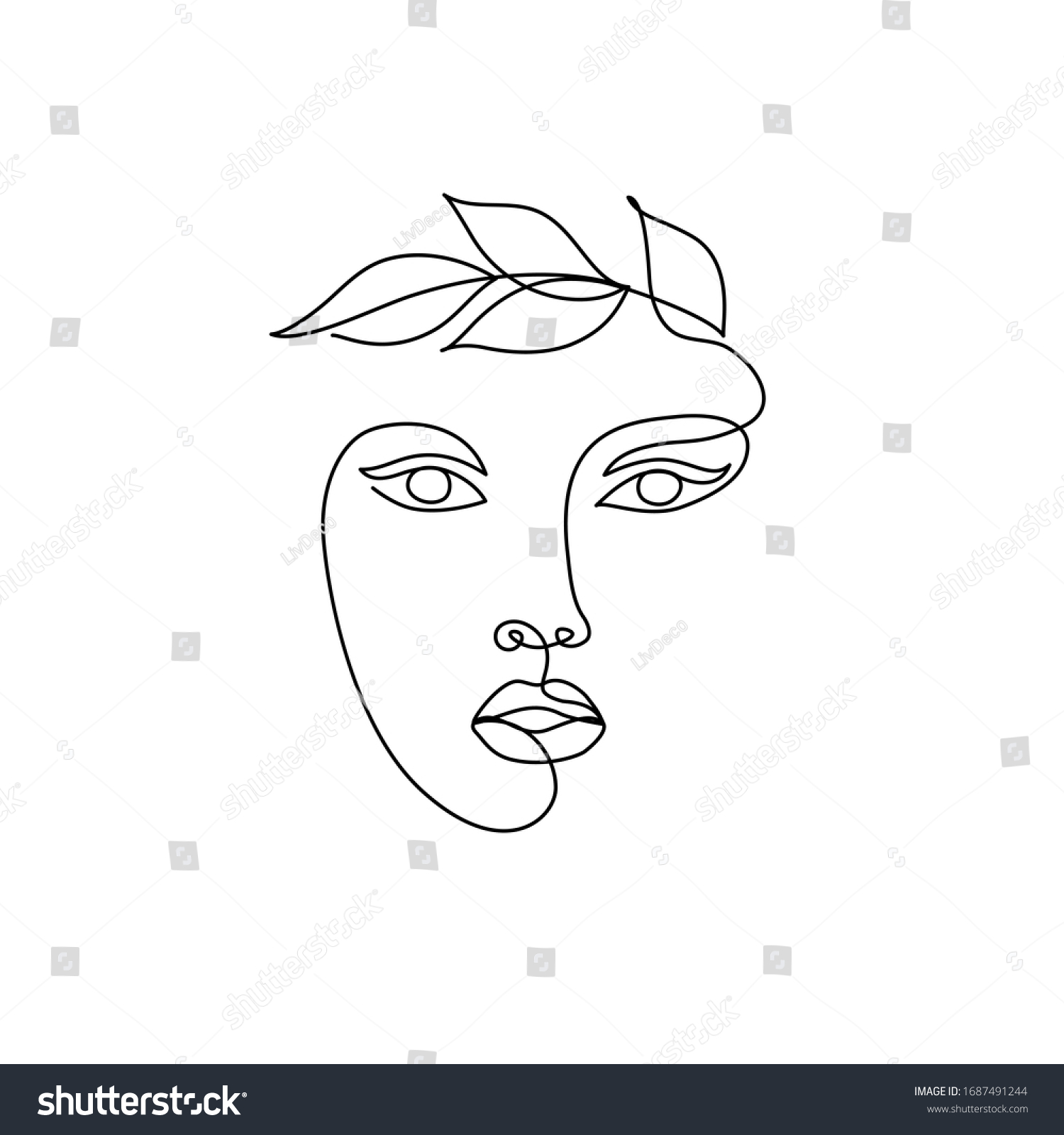 Рисунок одной линией девушки лицо (40 фото)