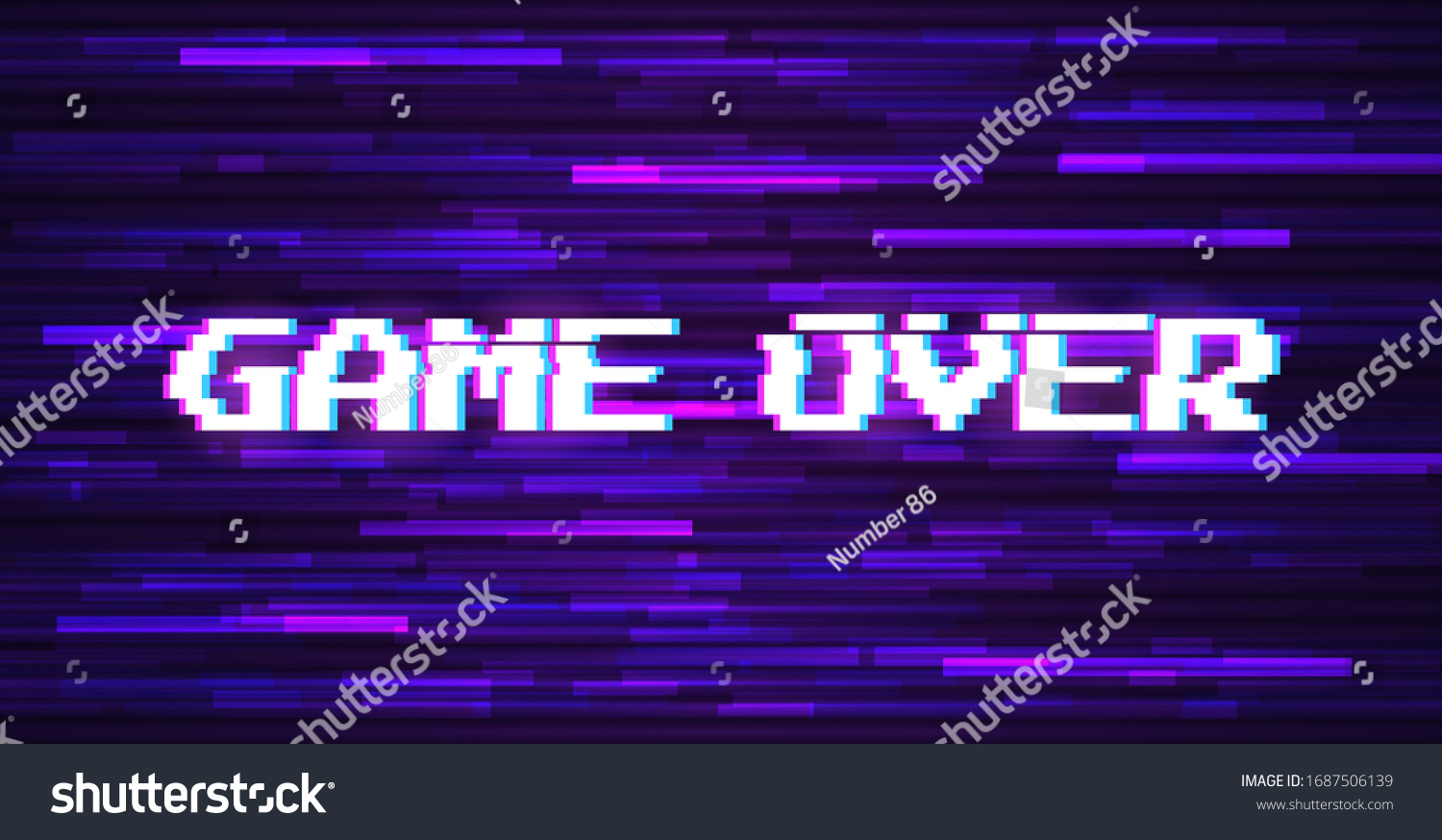 Vector Text Game Over Symbol Cyberpunk Stock Vector (Royalty Free ...