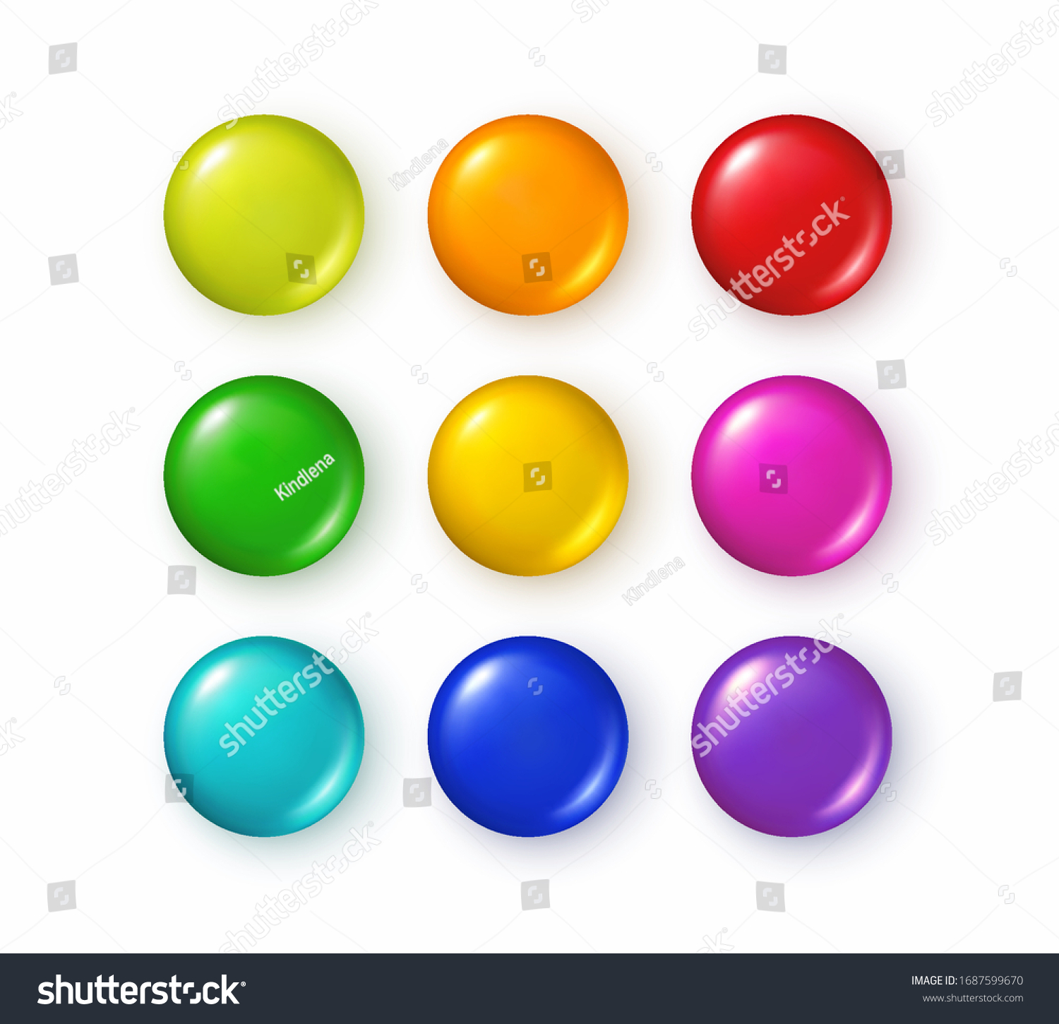 Button Set Isolated On White Background Stock Vector (Royalty Free ...