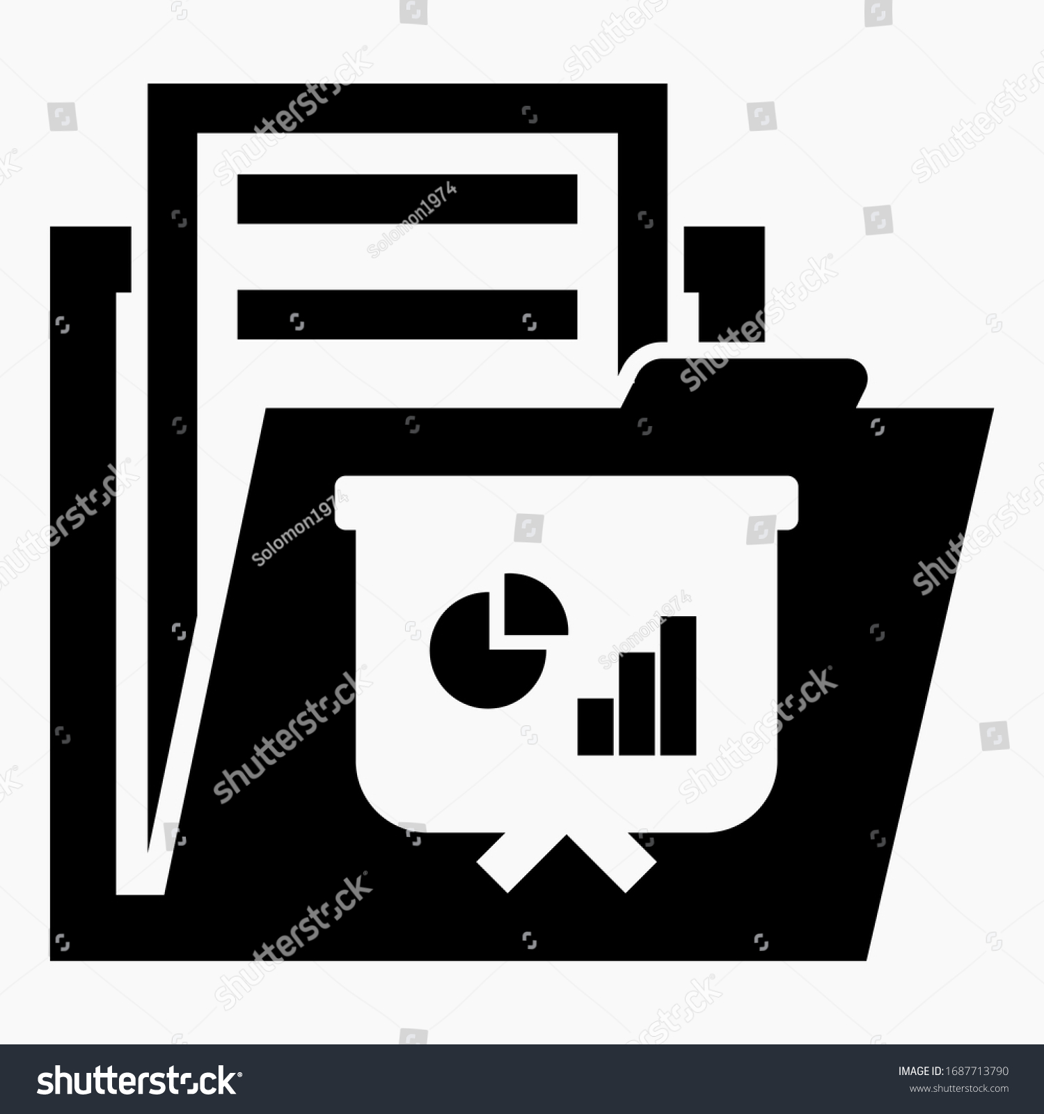 Folder Icon Growth Graph Pictograms Production Stock Vector (royalty 