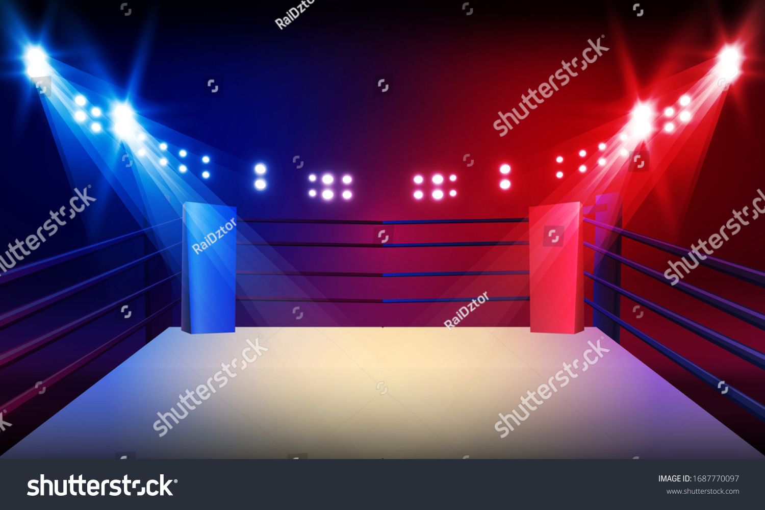 Boxing Ring Arena Spotlight Vector Design Stock Vector (Royalty Free ...