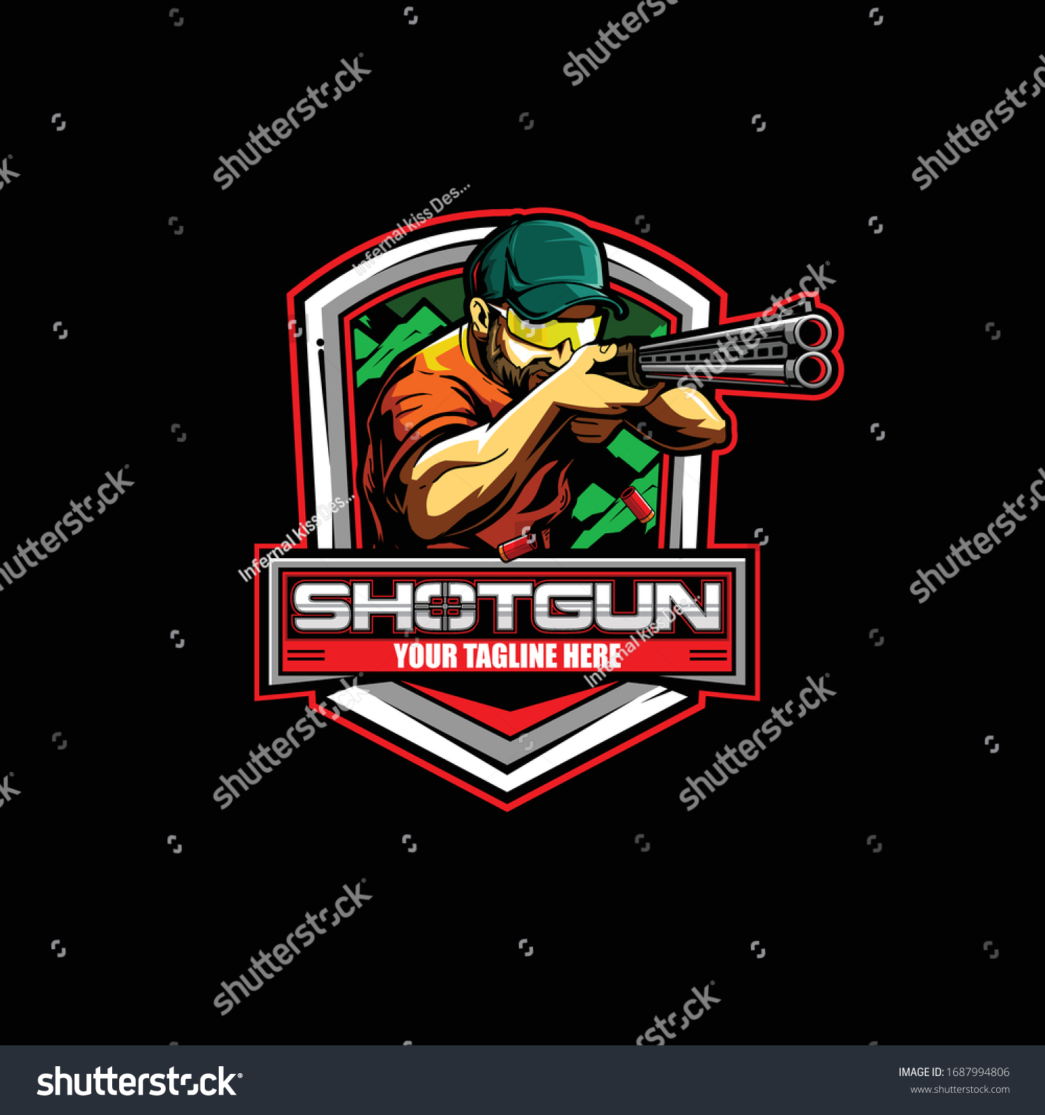 Man Shot Shotgun Vector Sport Badge Stock Vector (Royalty Free ...