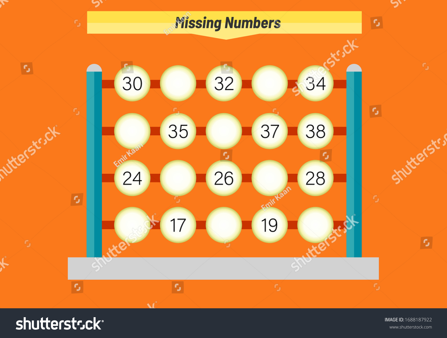 write-missing-numbers-math-worksheet-kindergarten-stock-vector-royalty-free-1688187922