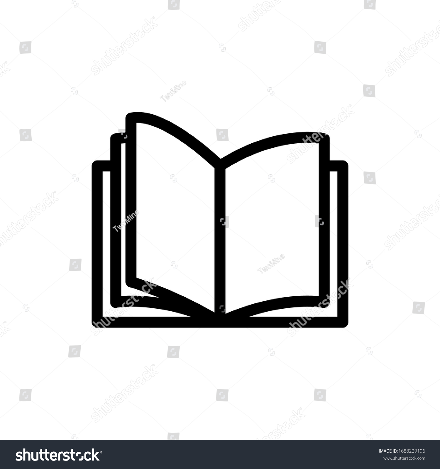 Open Book Icon Vector On White Stock Vector (Royalty Free) 1688229196 ...