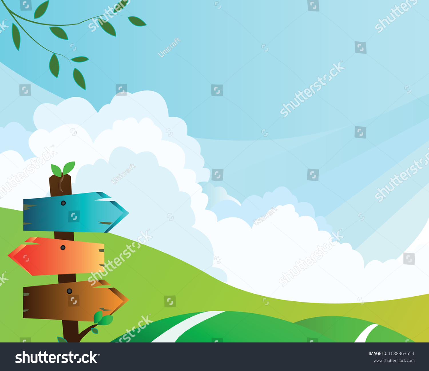 Vector Cartoon Background Sunrise Nature Green Stock Vector Royalty Vector Cartoon Background Sunrise Nature Green Stock Vector Royalty