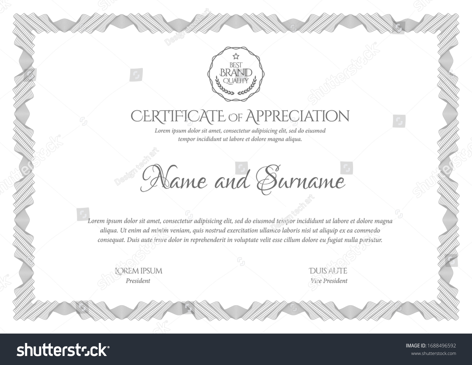 Certificate Template Diploma Modern Design Gift Stock Vector (Royalty ...