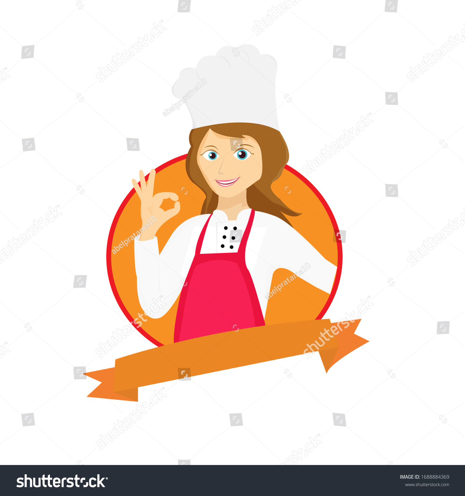 Illustration Vector Design Female Chef Mascot Stock Vector (Royalty ...