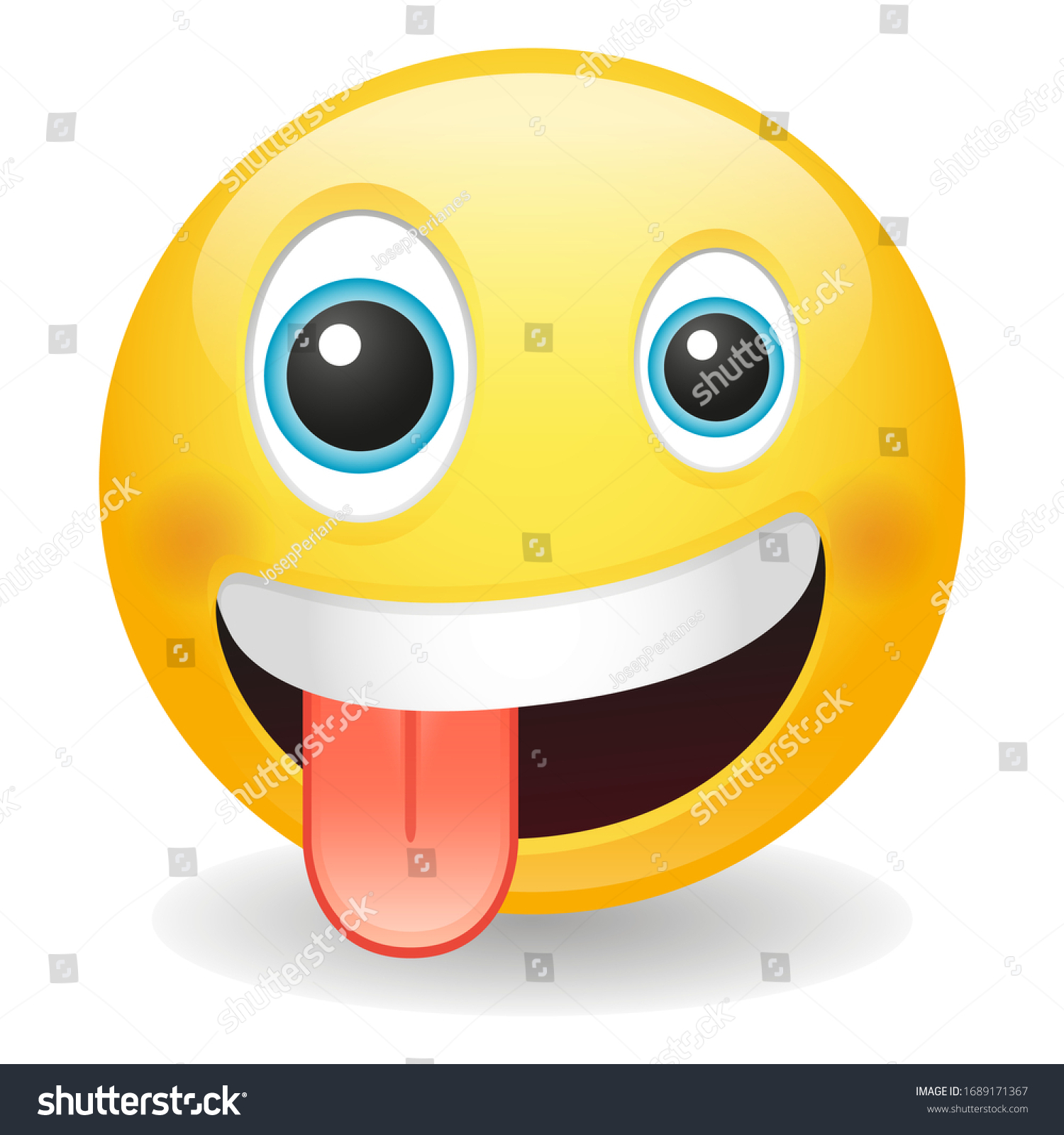 Crazy Emoji Zany Expression Excited Emoticon Stock Vector (Royalty Free ...