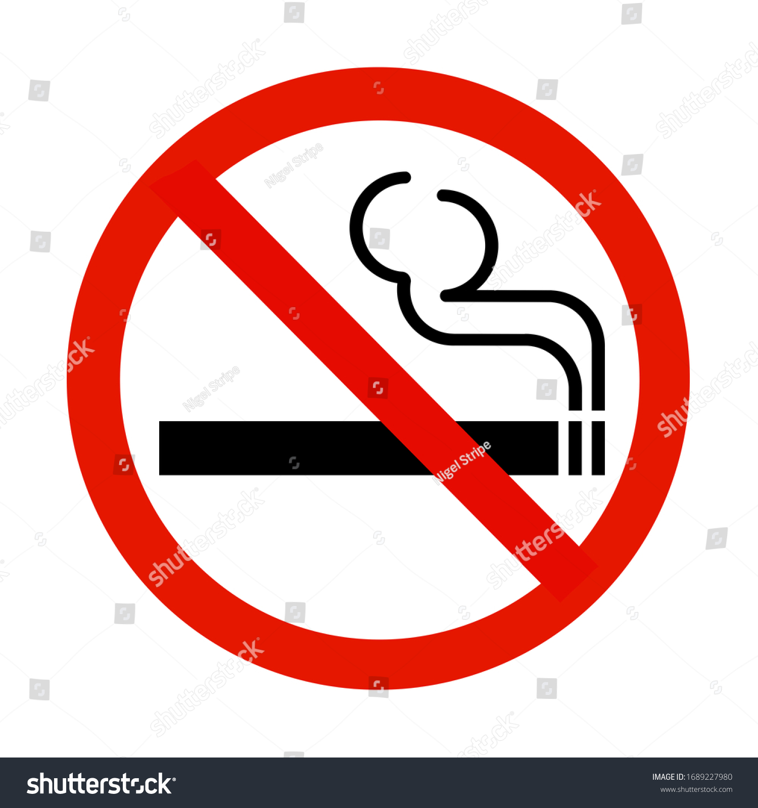 No Smoking Sign Isolated On White Stock Illustration 1689227980 ...