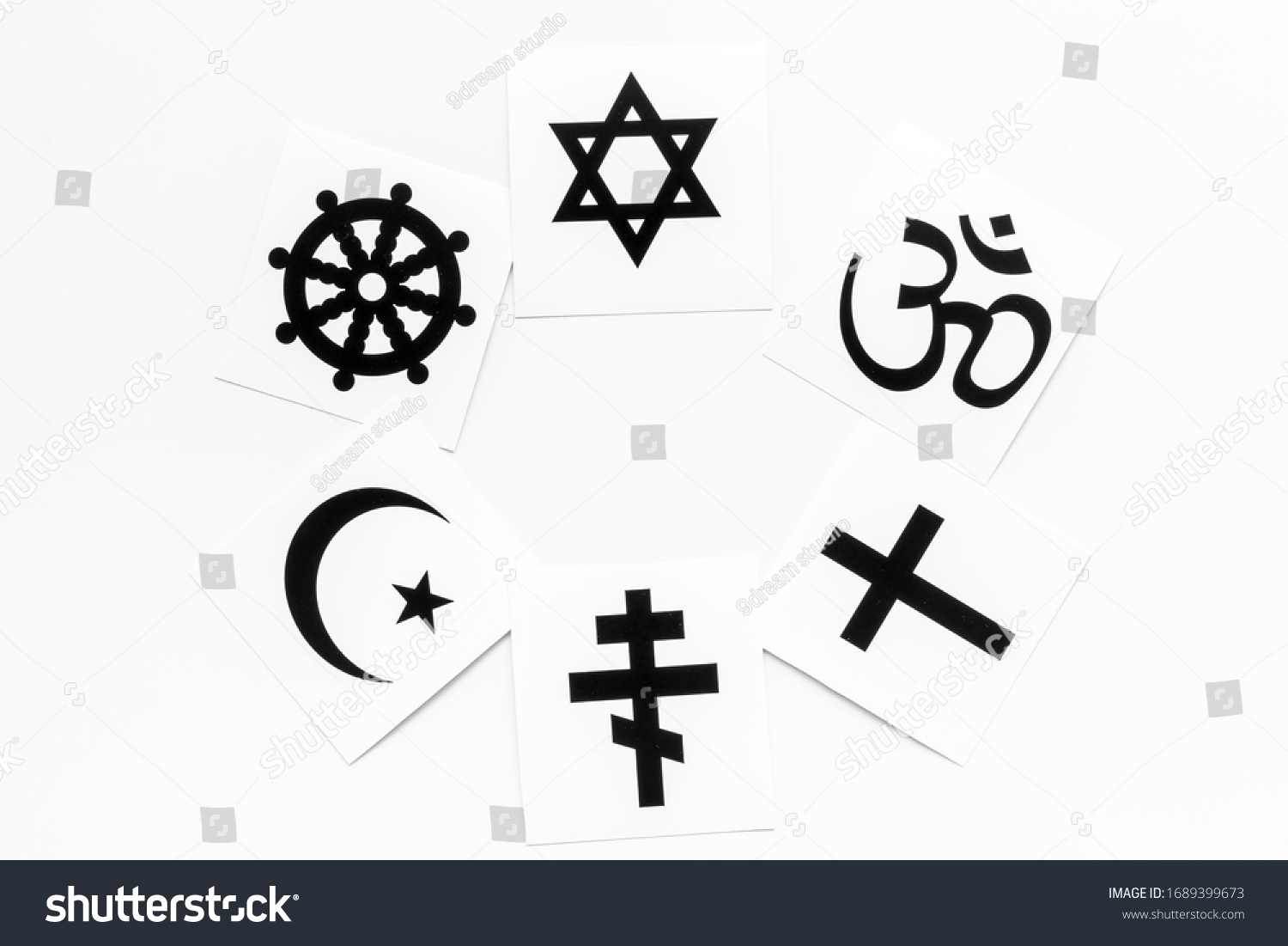 World Religions Concept Christianity Catholicism Buddhism Stock Photo ...