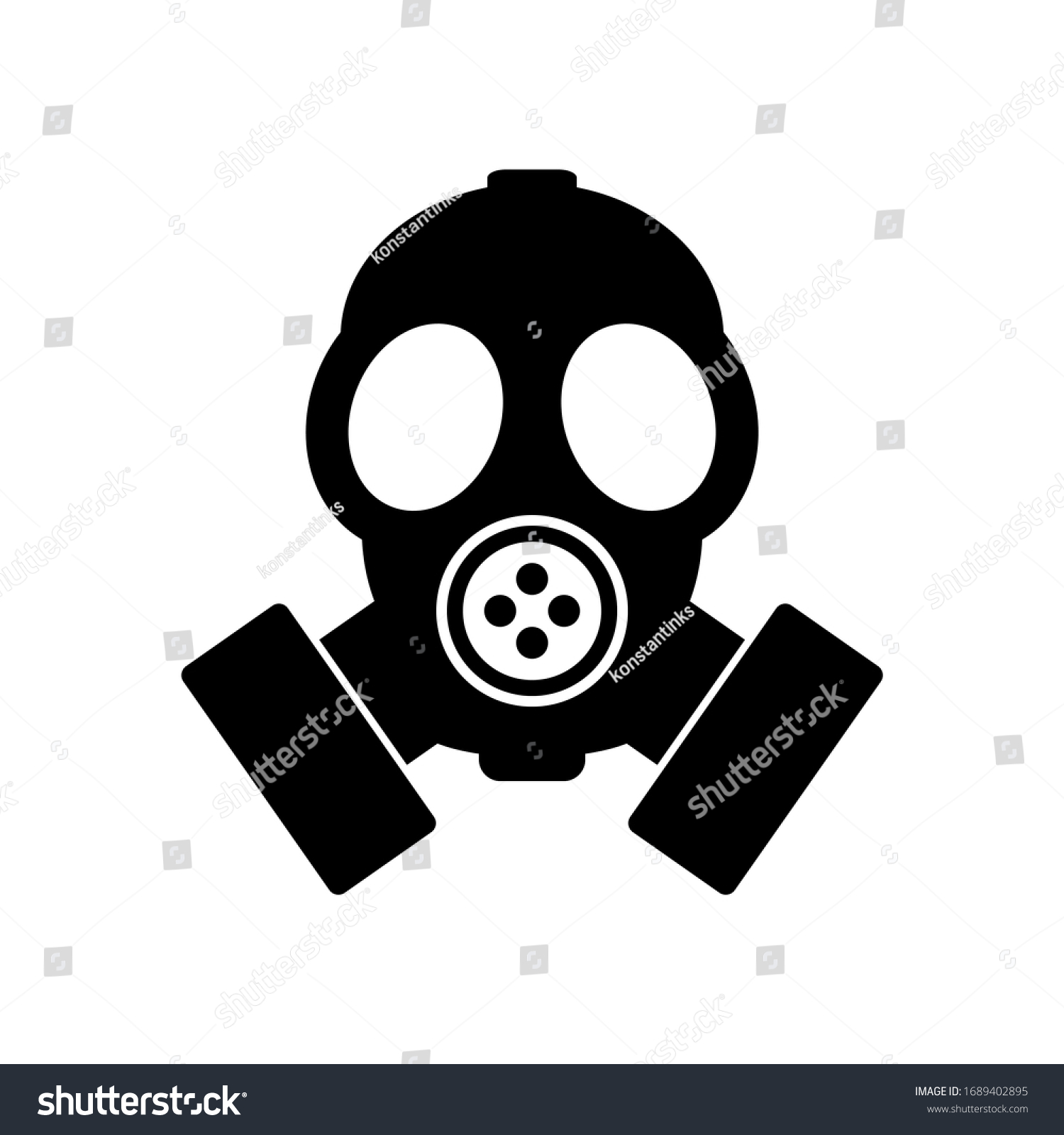 Gas Mask Icon On White Background Stock Vector (Royalty Free ...