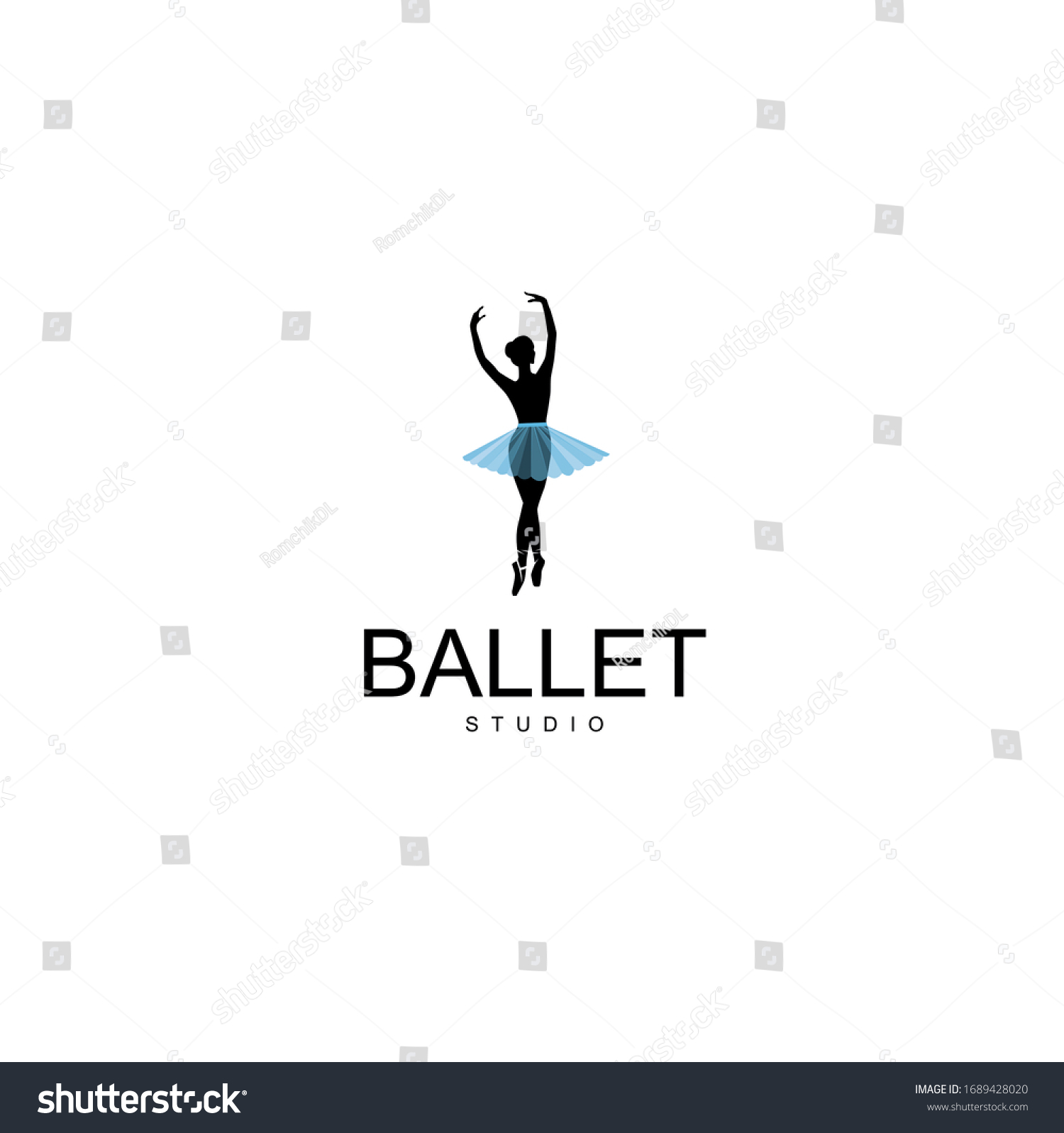 Logo Ballet Dance Studio Silhouette Girl Stock Vector (Royalty Free ...