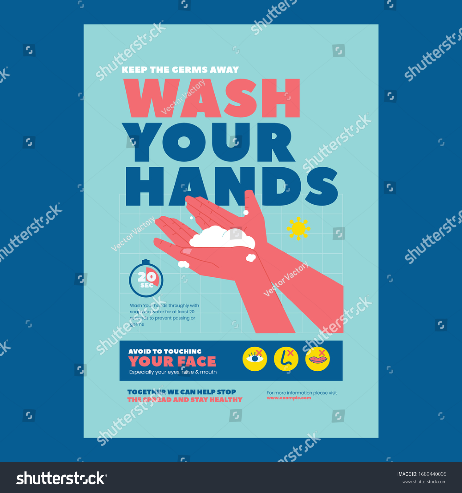 Wash Your Hands Poster Campaign Stock Vector (Royalty Free) 1689440005 ...