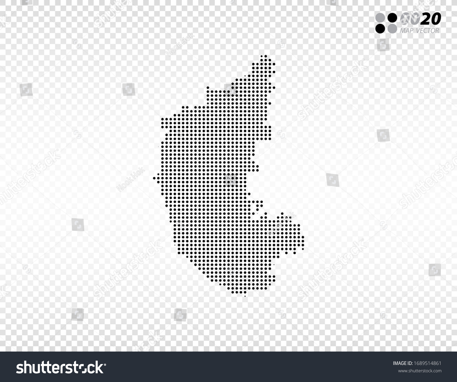 Vector Halftone Dots Black Karnataka Map Stock Vector (Royalty Free ...