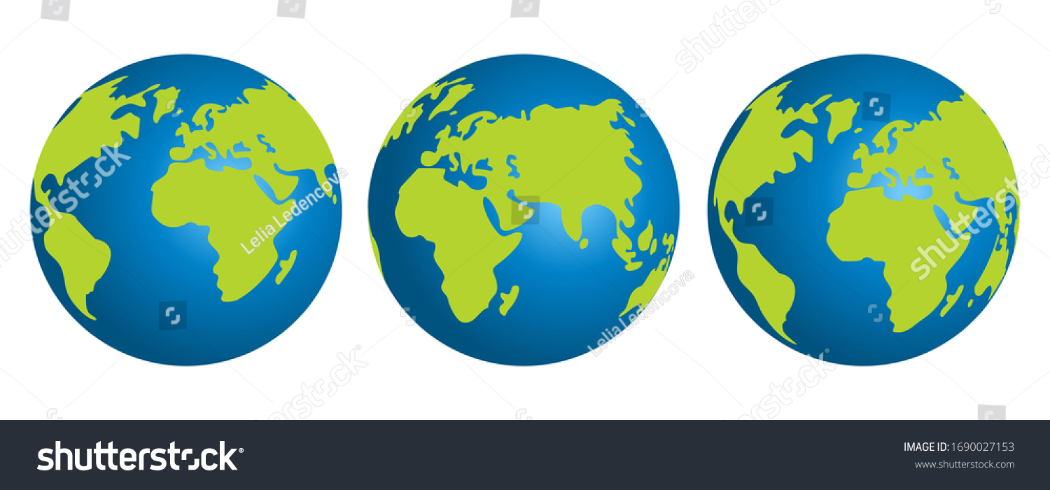 Vector Planet Earth Icons Globe Isolated Stock Vector (Royalty Free ...