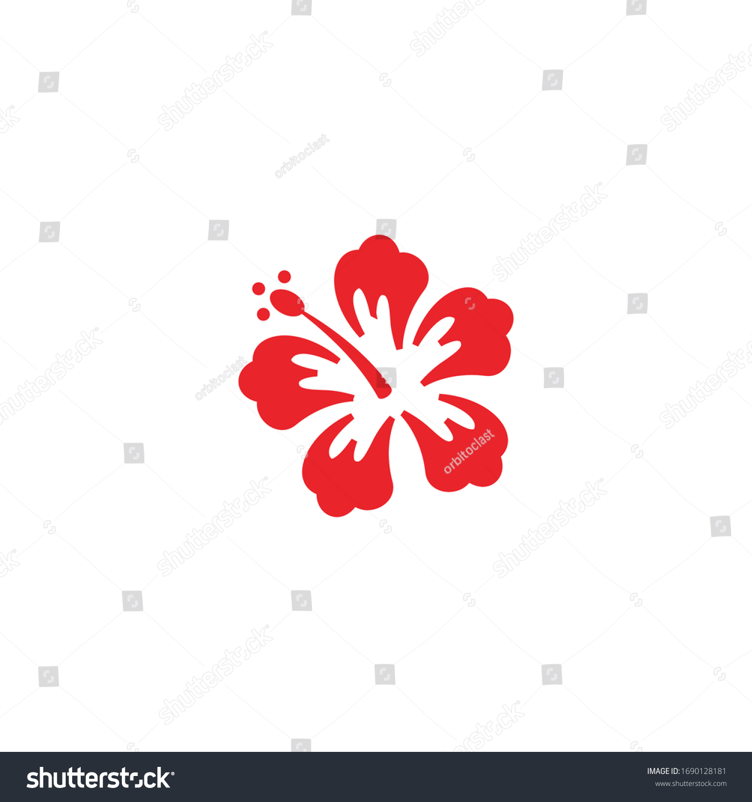 Isolated Hibiscus Flower Emoji Emoticon Vector Stock Vector (Royalty ...