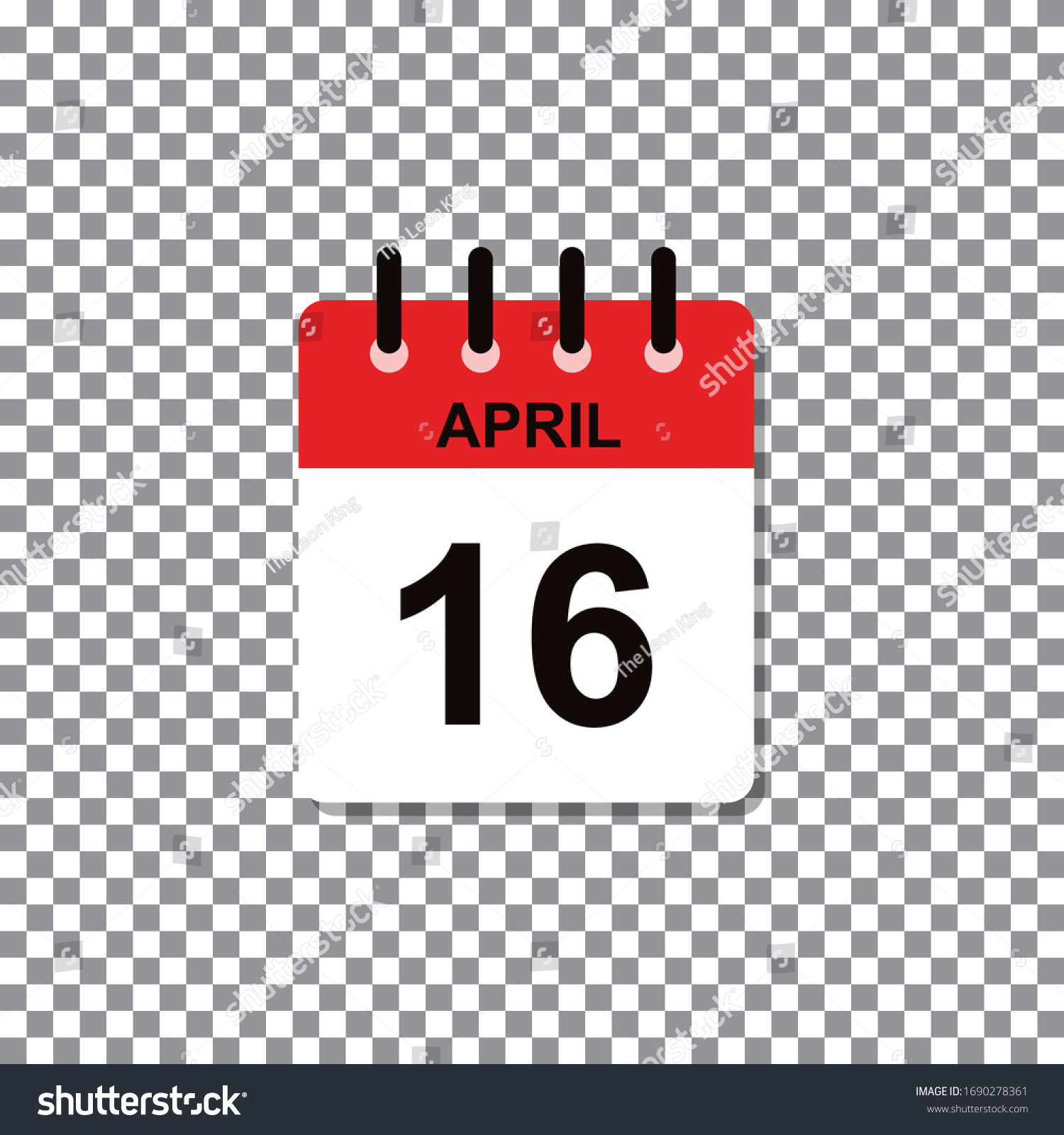 April 16th Calendar Day Month Vector Stock Vector (Royalty Free