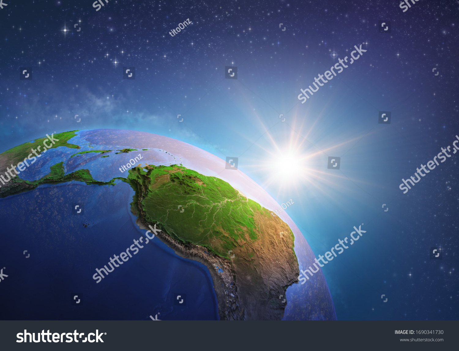 Surface Planet Earth Viewed Satellite Focused Stock Illustration ...