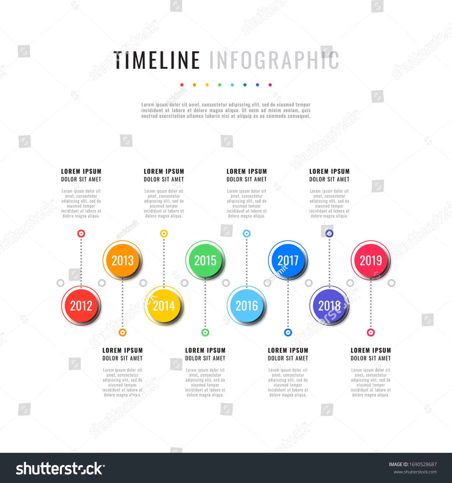 Business Infographic Timeline Template Round Realistic Stock Vector ...