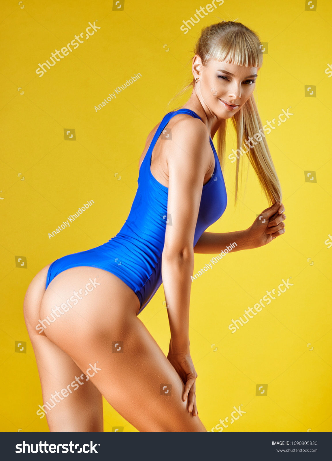Ass Beautiful Blonde Stock Photo