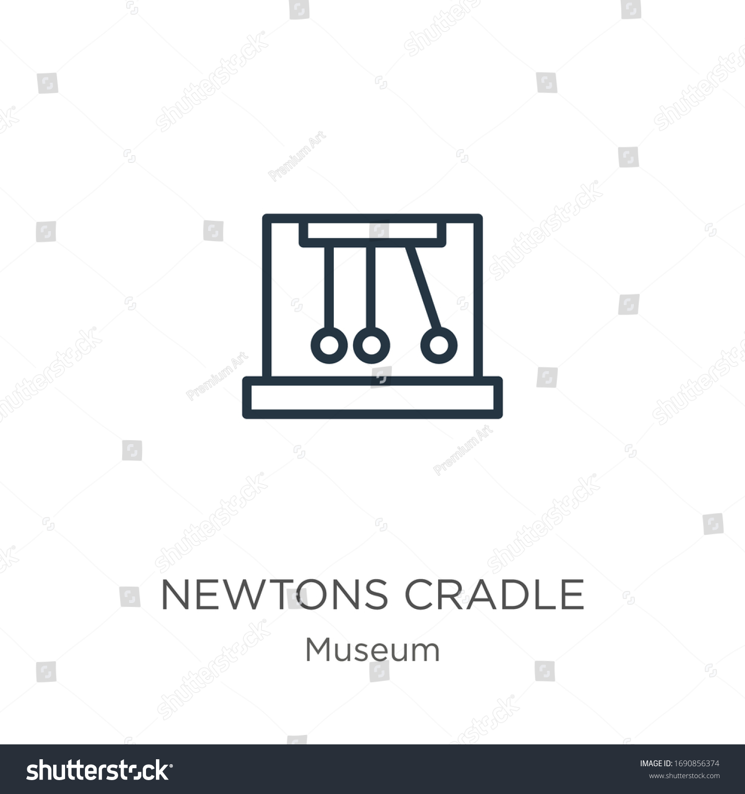 Newtons Cradle Icon Thin Linear Newtons Stock Vector Royalty Free 1690856374 Shutterstock 7705
