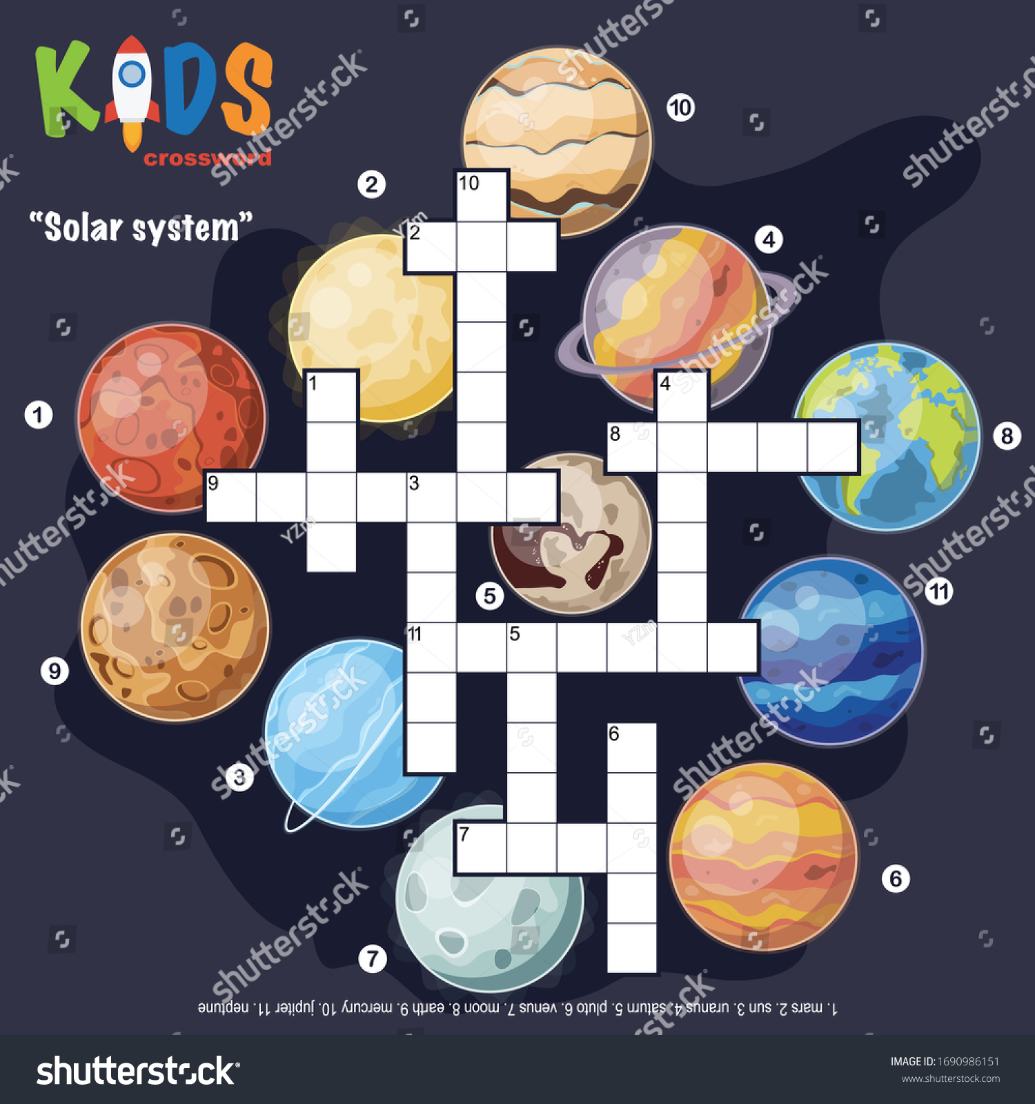 solar system fun crossword puzzle answers