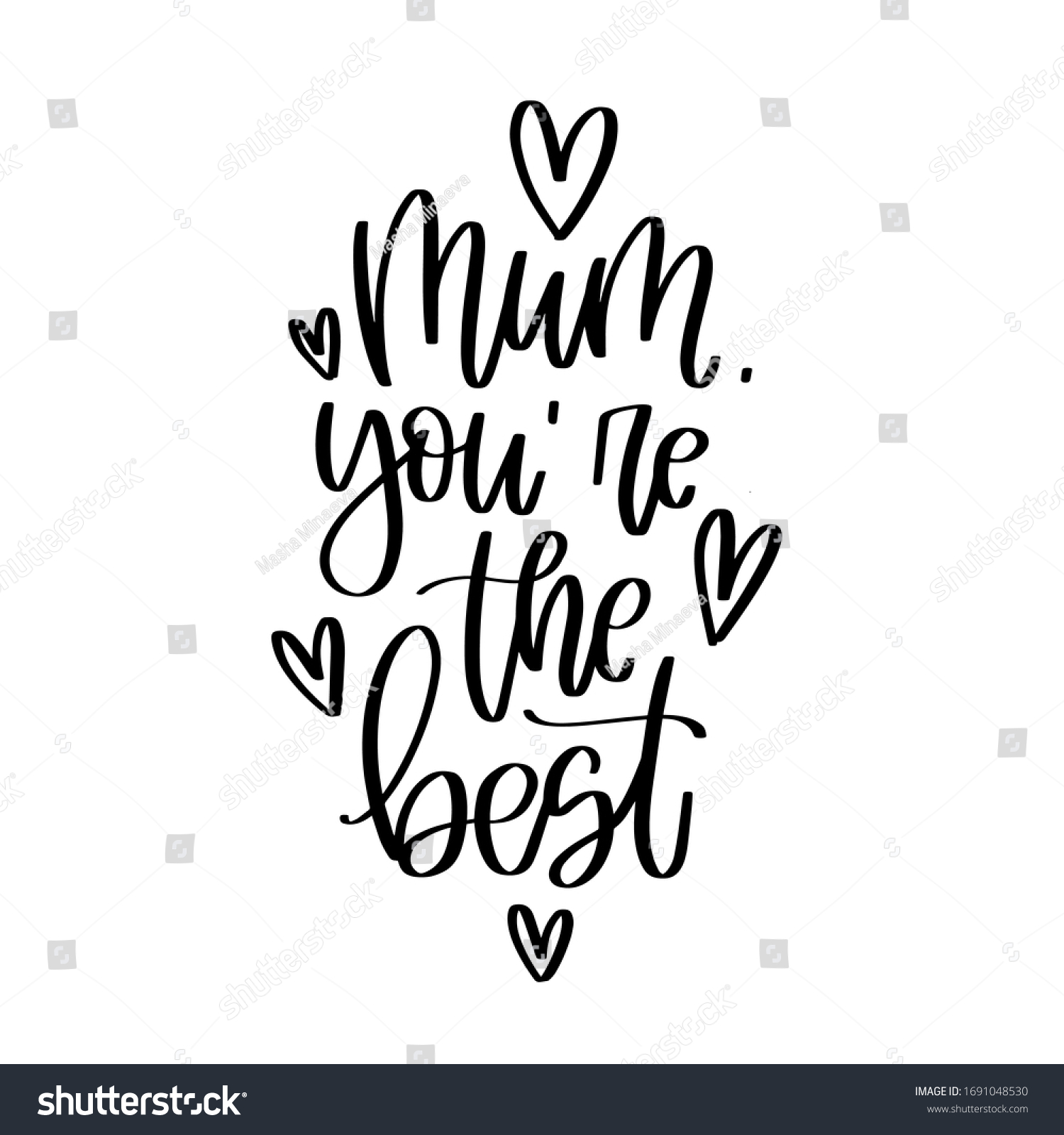 Mum You Best Vector Design Hearts Stock Vector (royalty Free 