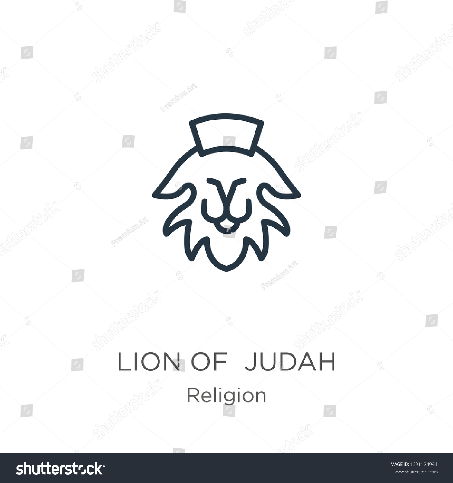 Lion Judah Icon Thin Linear Lion Stock Vector (Royalty Free) 1691124994 ...