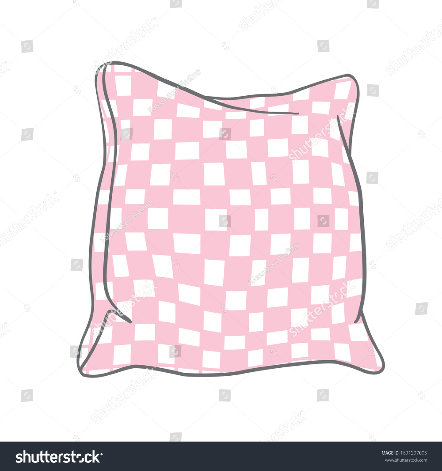 Vector Illustration Pillow Art Isolated Bed Stock Vector (Royalty Free ...