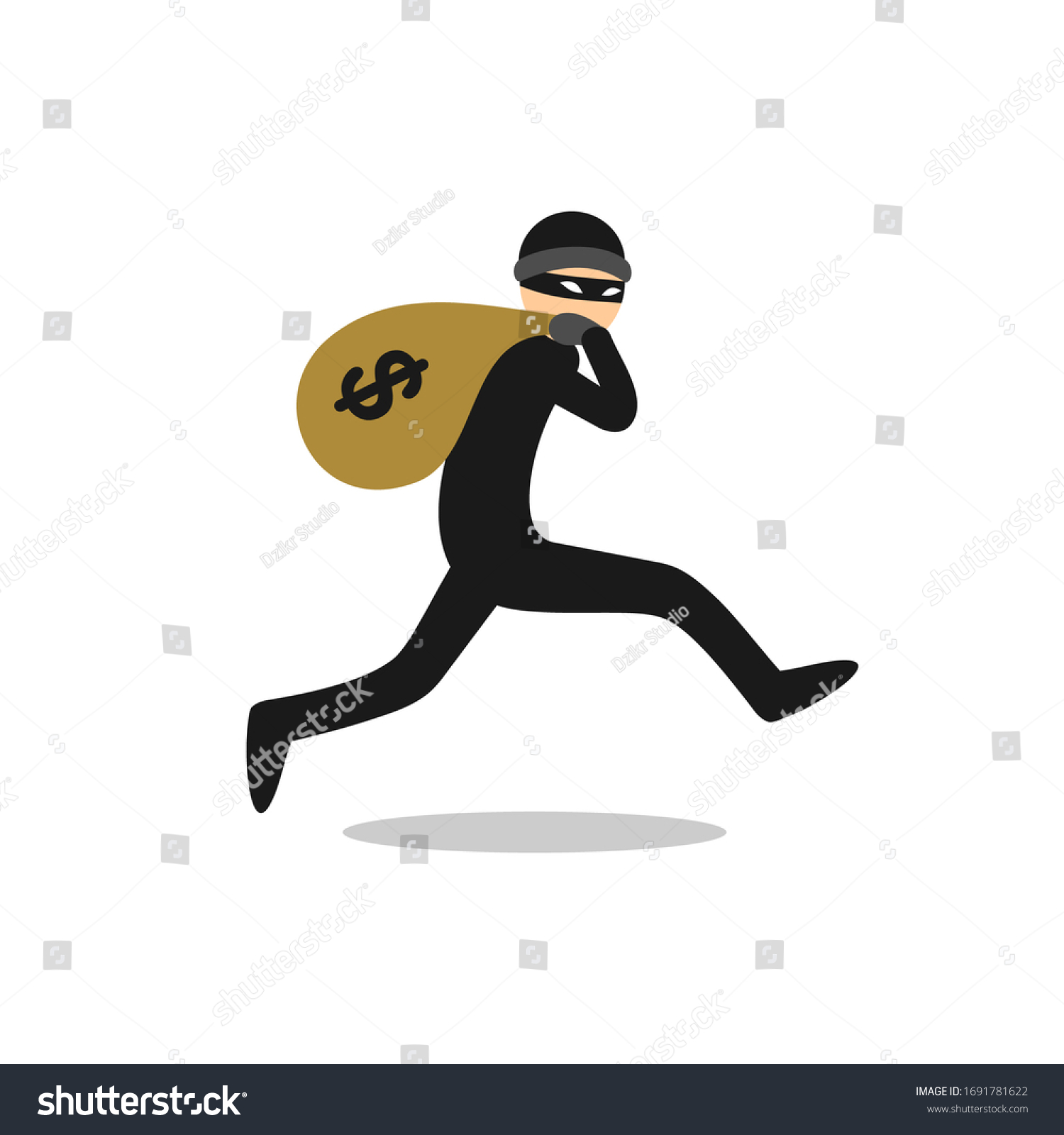 Robber Run Illustration Clipart Vector Stock Vector (Royalty Free ...