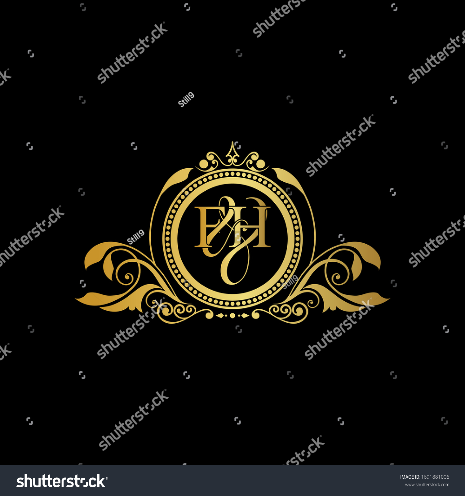 F H Fh Logo Initial Vector Stock Vector (Royalty Free) 1691881006 ...