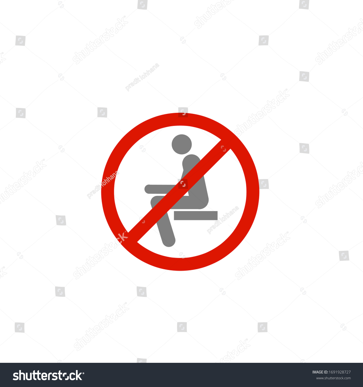 No Sitting Do Not Sit On Stock Illustration 1691928727 Shutterstock 2977