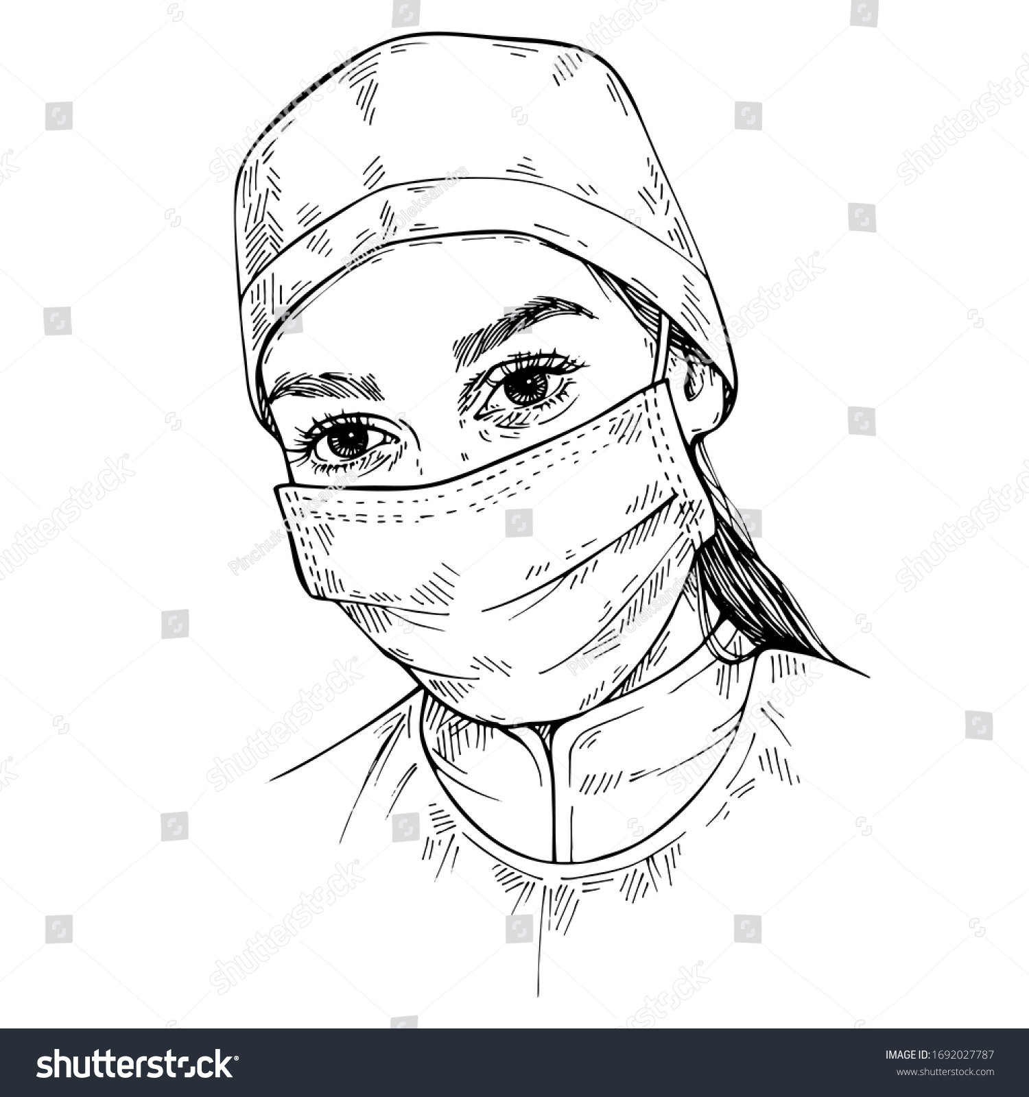 Эскиз маски для лица медицинские
