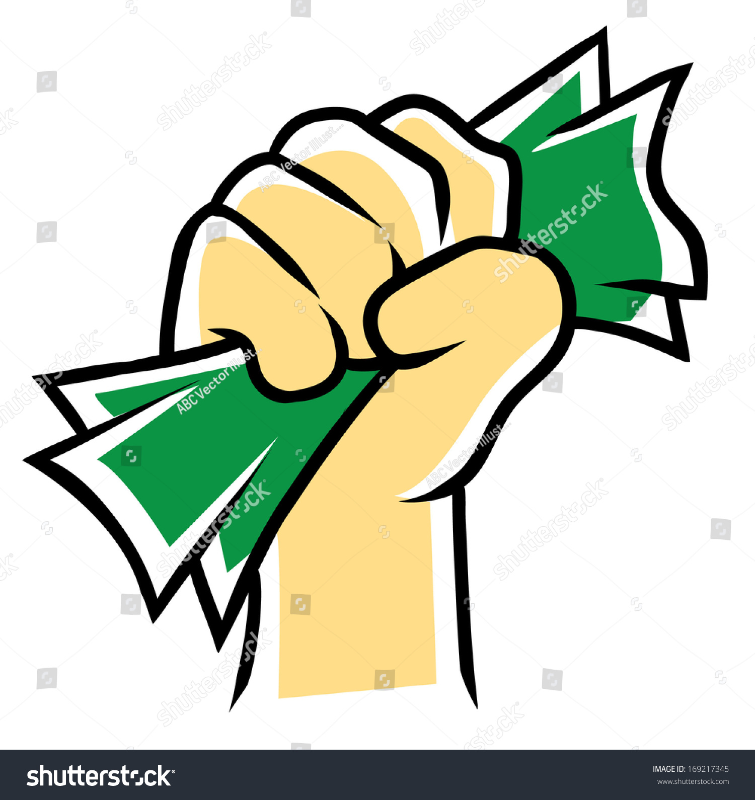 Hand Money Cartoon Illustration Stock Vector (Royalty Free) 169217345 ...