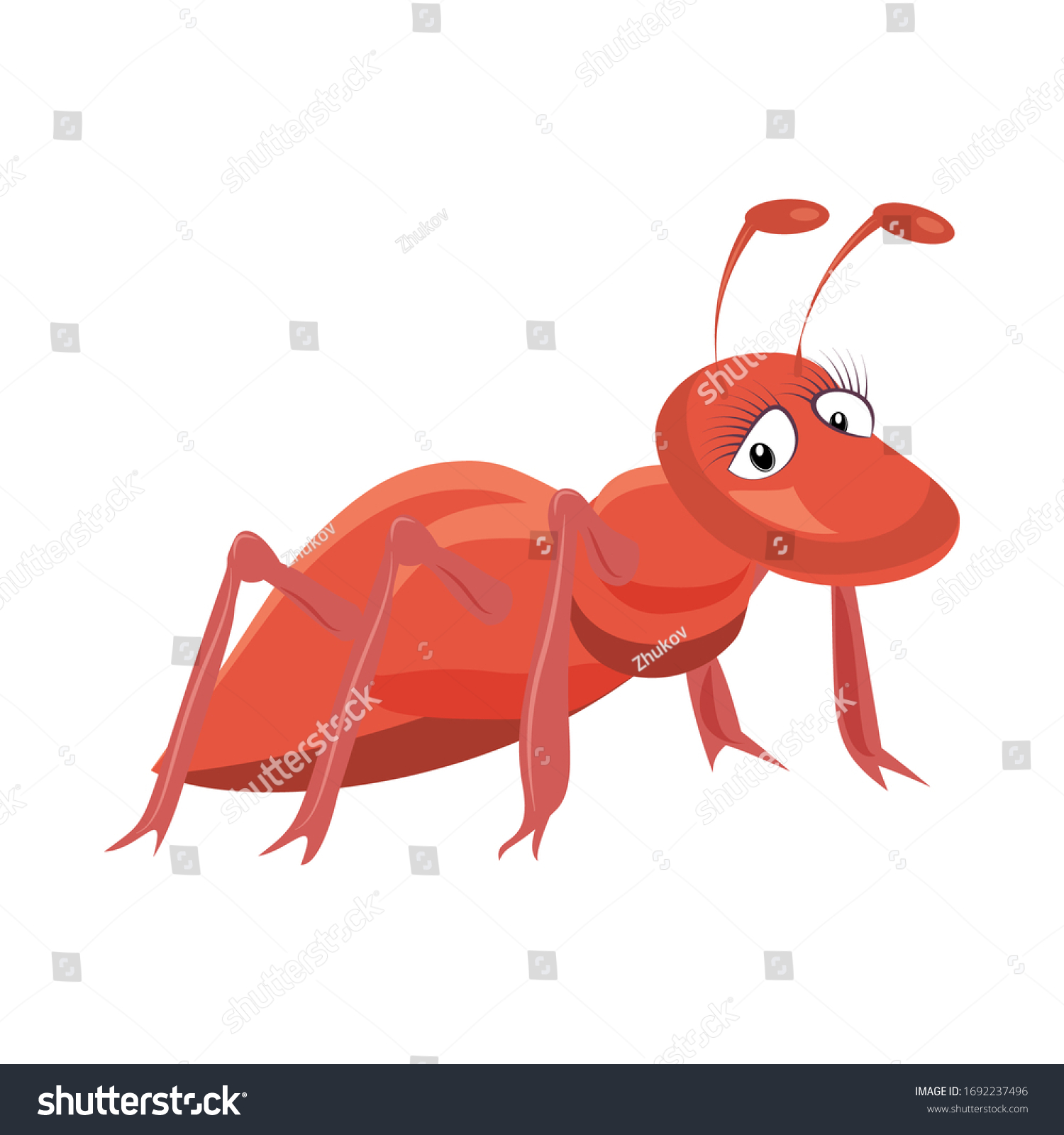 Illustration Red Ant Cartoon On White Stock Vector (Royalty Free ...