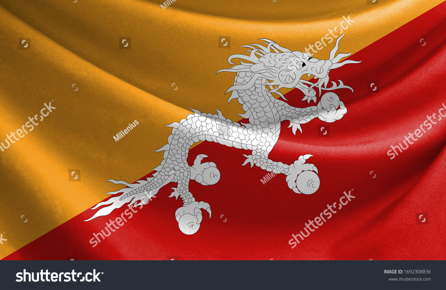 Realistic Flag Butane On Wavy Surface Stock Photo 1692308836 | Shutterstock