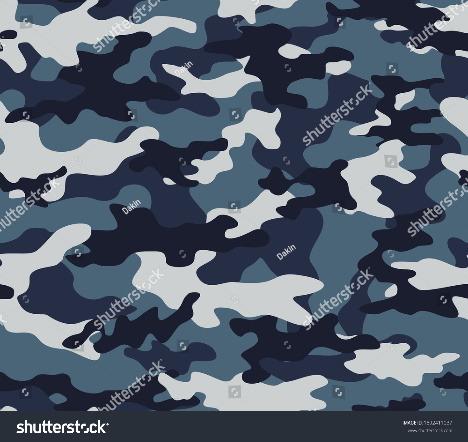 Seamless Blue Camouflage Military Texture On Stock Vector (Royalty Free ...