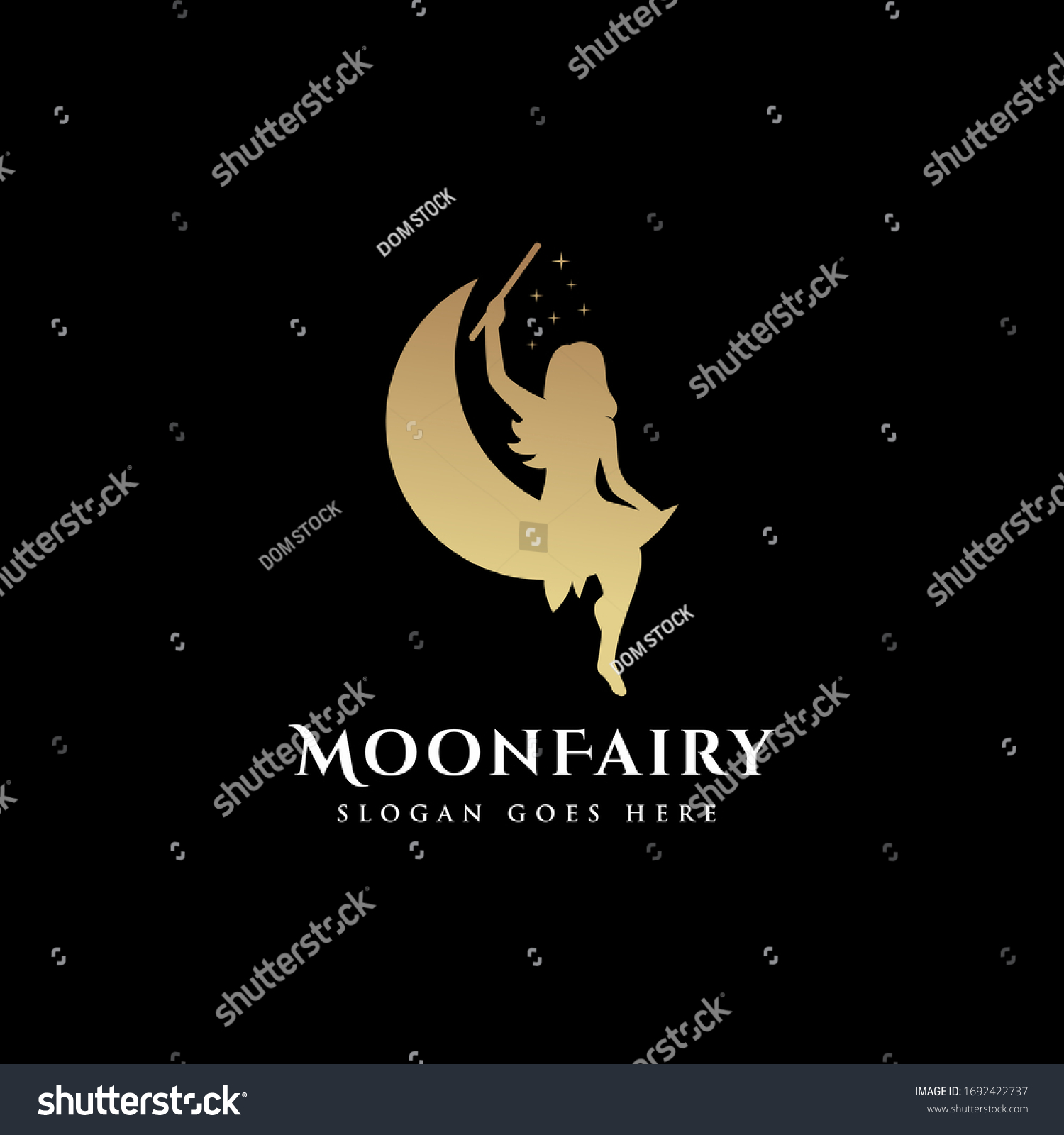 Moon Magic Fairy Logo Icon Vector Stock Vector (Royalty Free ...