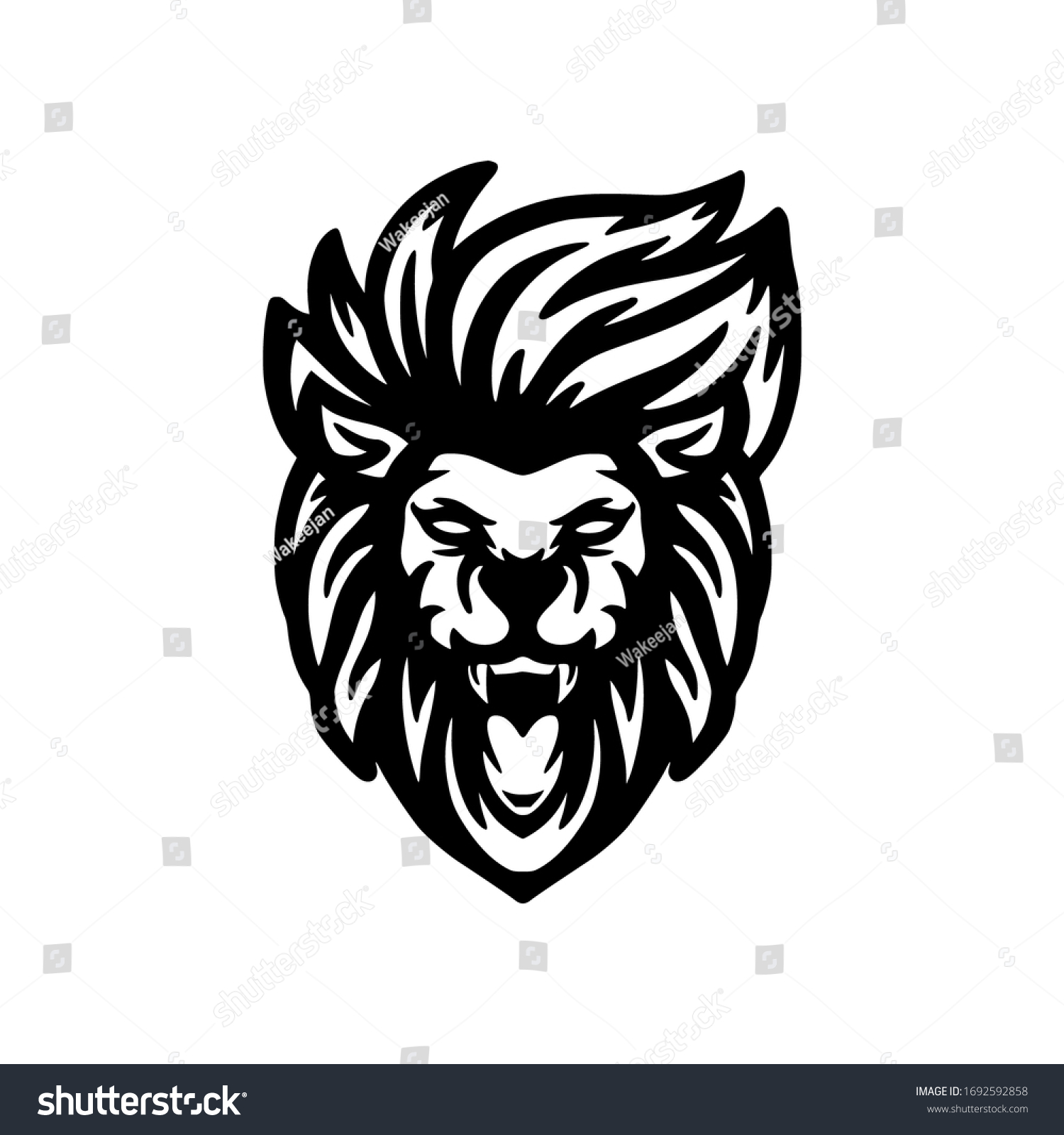 Wild Lion Mascot Logo Design Vector Stock Vector (Royalty Free ...