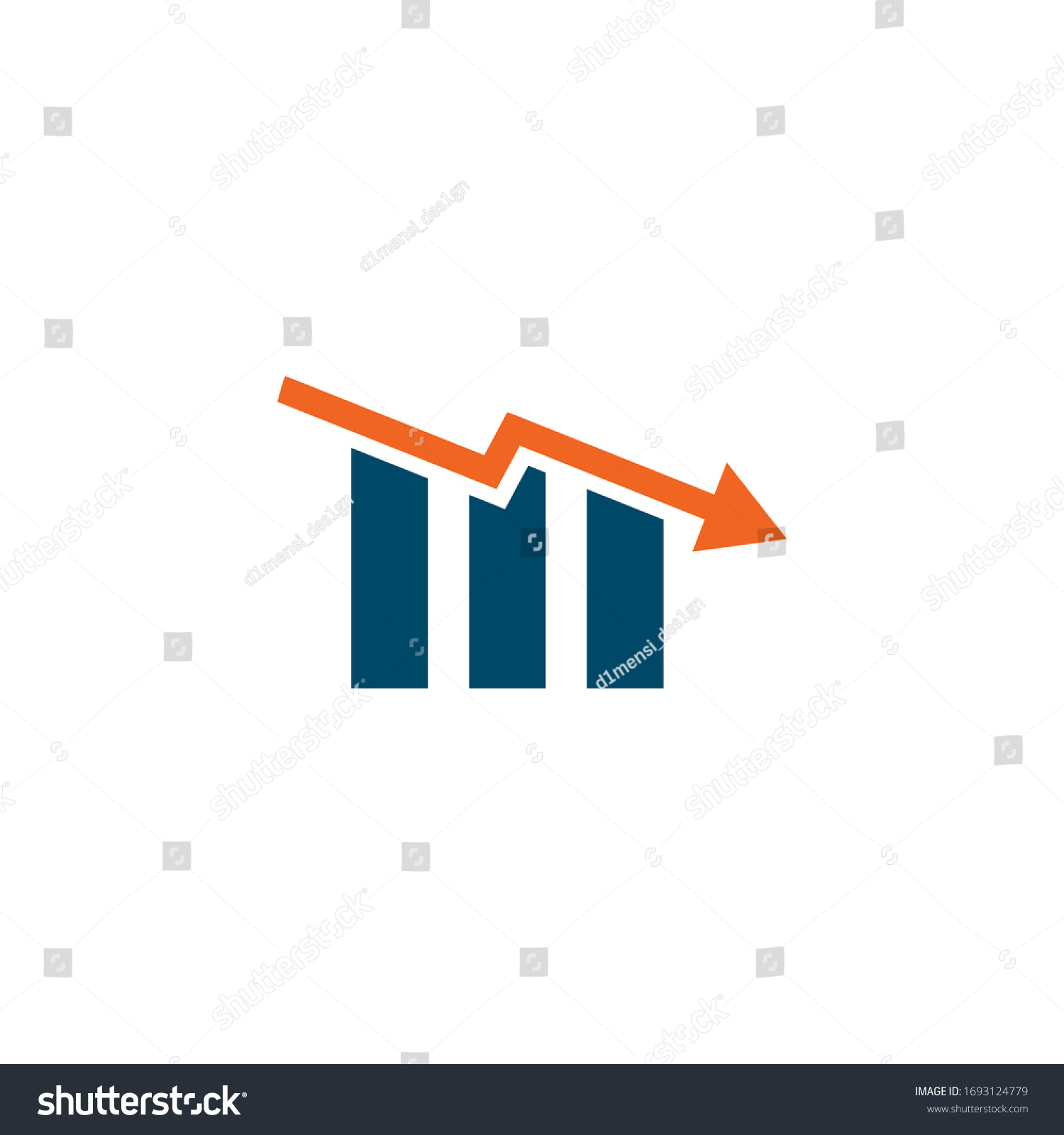 Down Trend Chart Icon Logo Design Stock Vector (Royalty Free ...