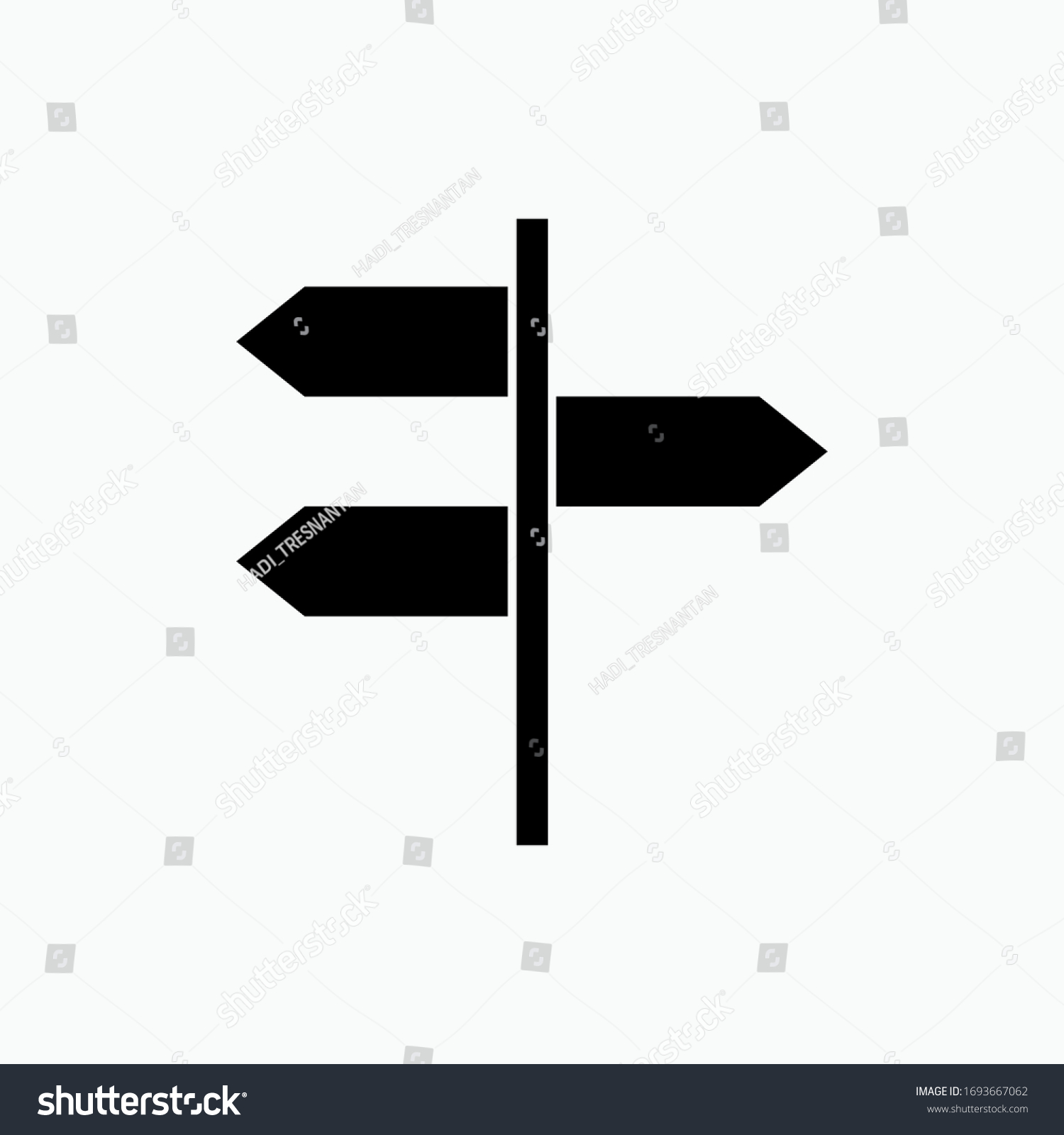 Signpost Icon Pointing Board Symbol Vector Stock Vector (Royalty Free ...