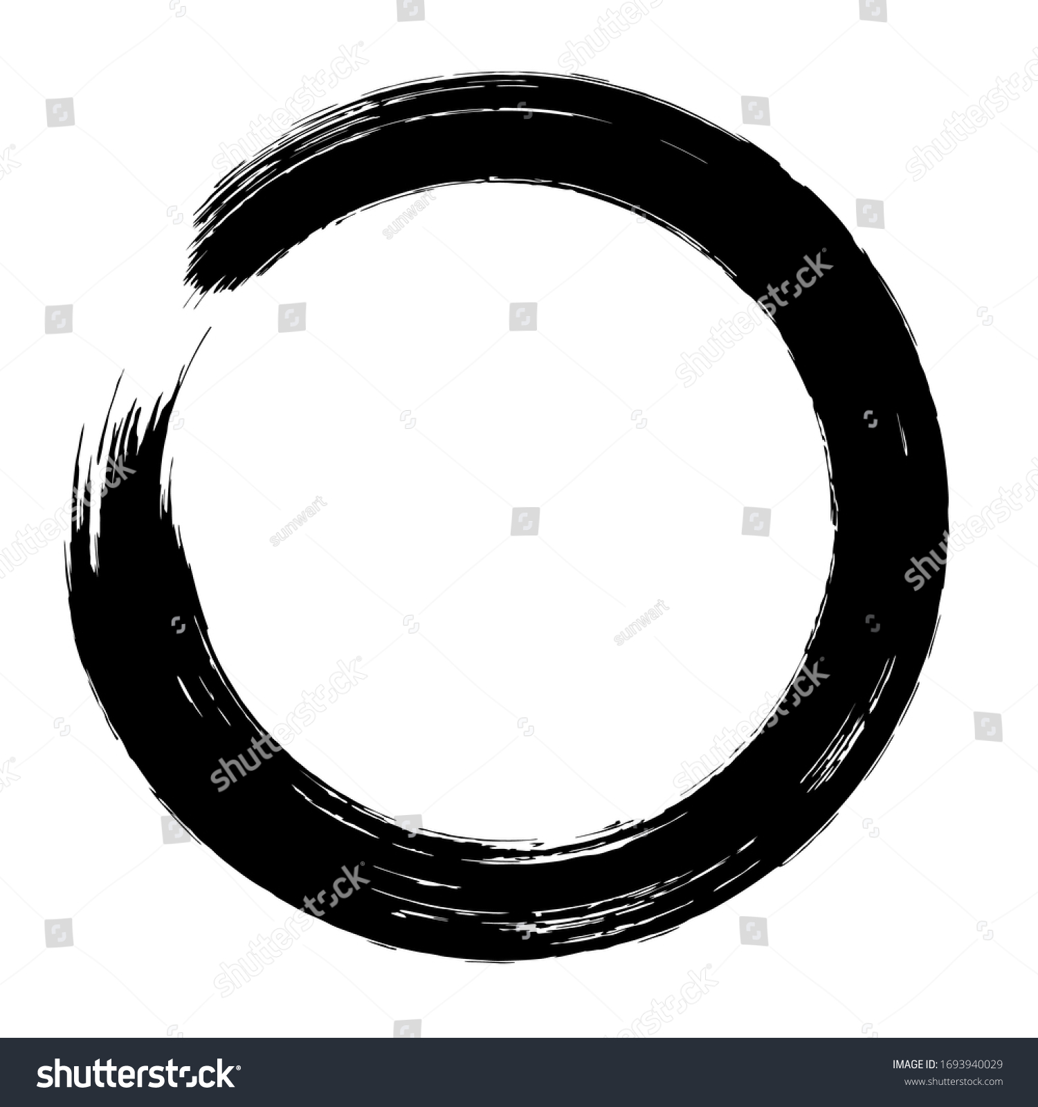 Circle Ink Brush Stroke Japanese Calligraphy Stock Vector (Royalty Free ...