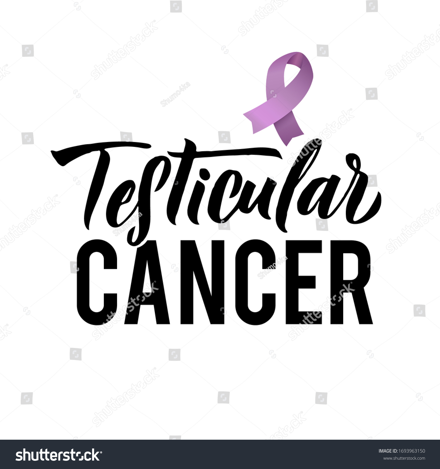 Vector Testicular Cancer Awareness Calligraphy Poster Stock Vector Royalty Free 1693963150 0432