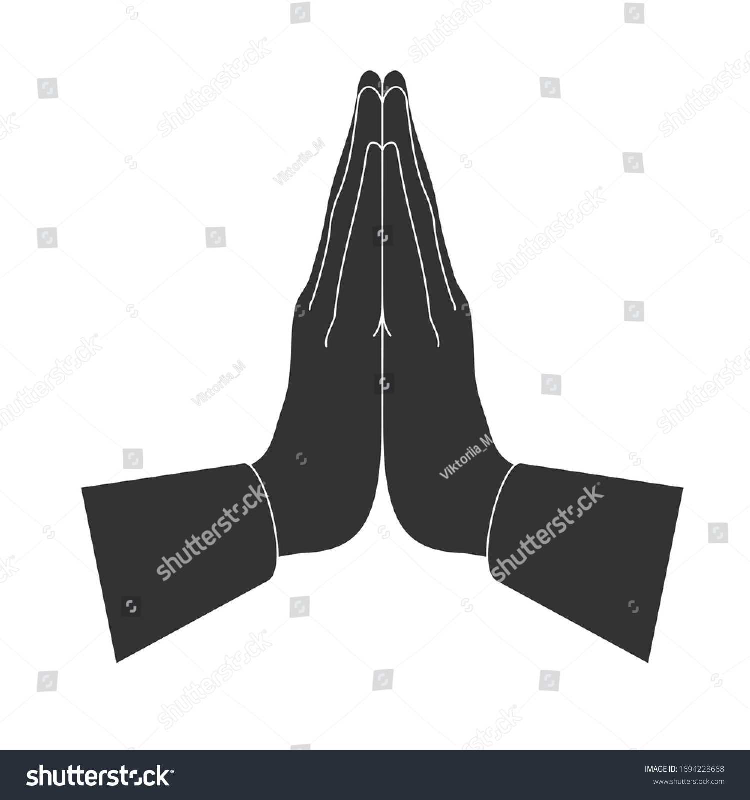 Mudra Namaste Hands Folded Welcome Gesture Stock Vector (Royalty Free ...