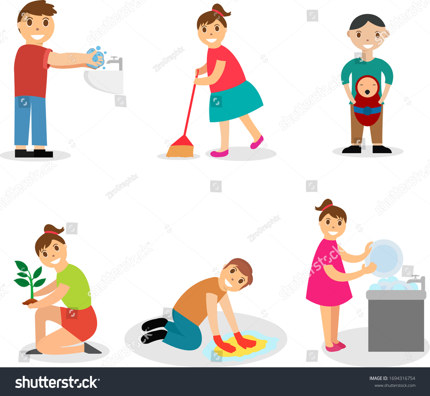 Kids Good Habits Vector Illustration Stock Vector (Royalty Free ...