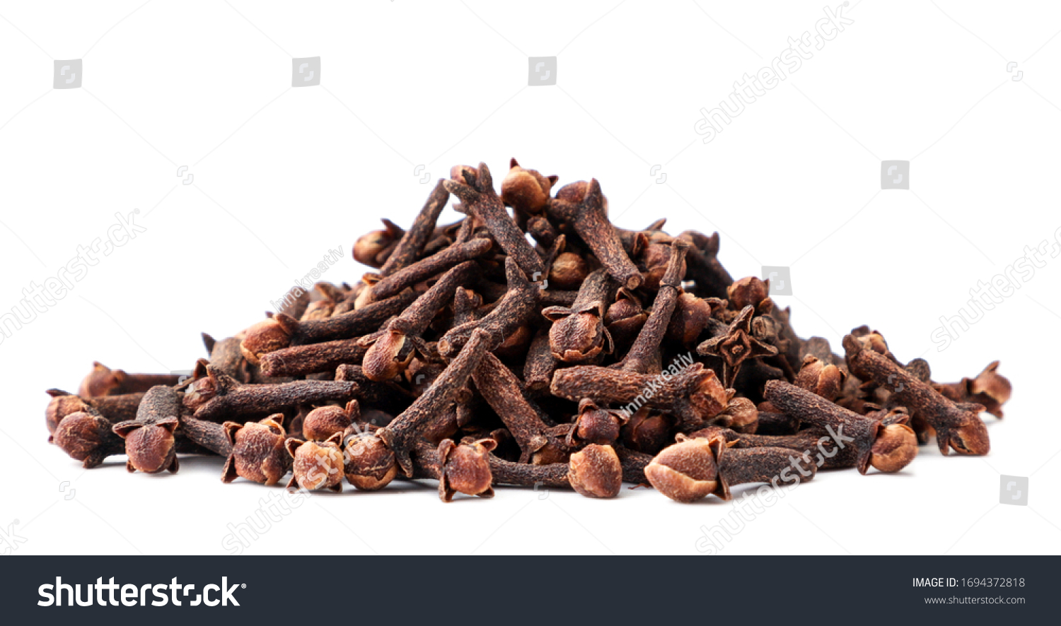 Clove Spice Slide Closeup On White Stock Photo 1694372818 | Shutterstock