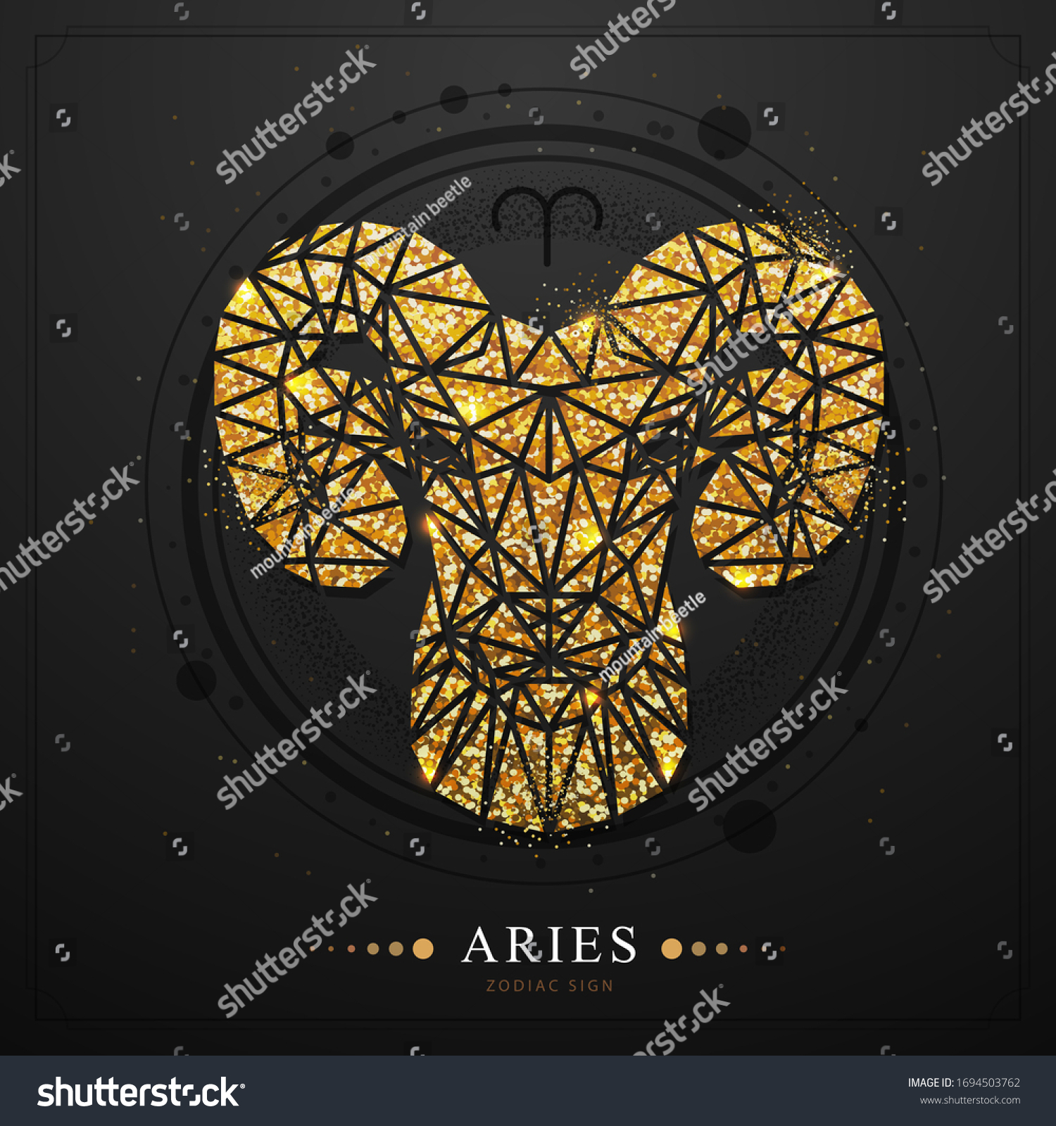 Modern Magic Witchcraft Card Golden Astrology Stock Vector (Royalty ...