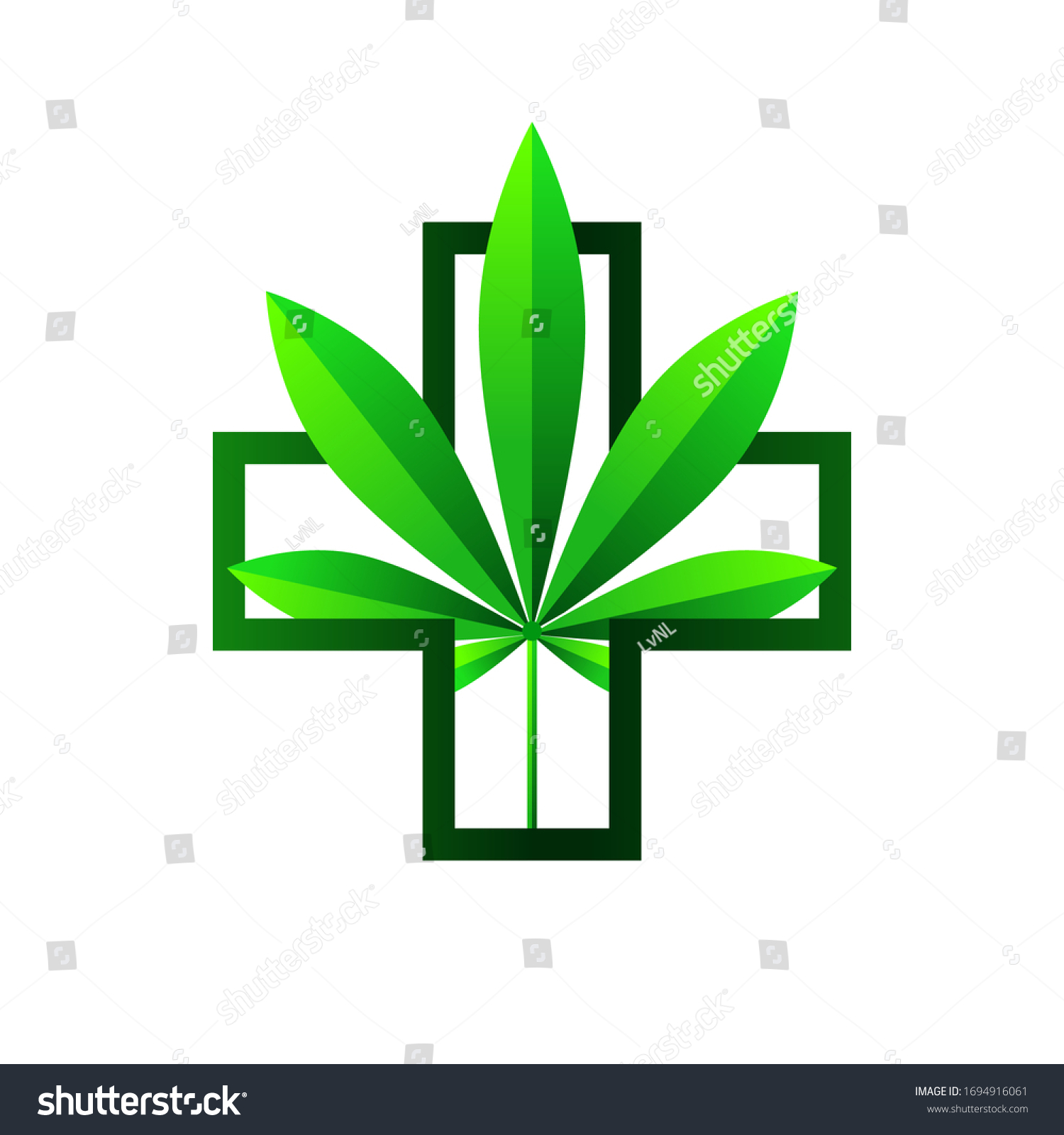 Medical Marijuana Concept Cannabis Leaf Cross Stock Vector (Royalty ...