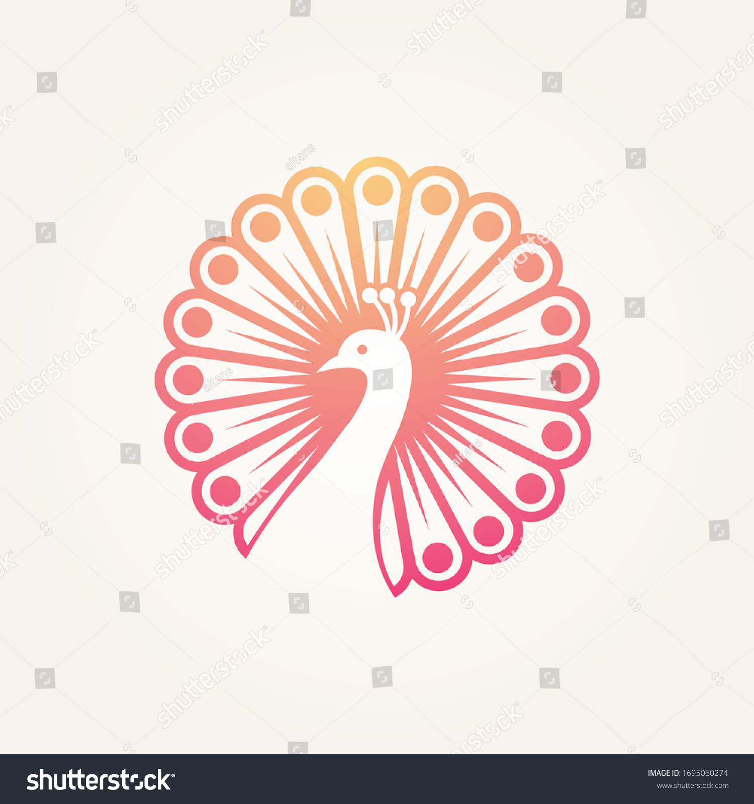 Modern Peacock Logo Circle Shape Can Stock Vector (Royalty Free ...