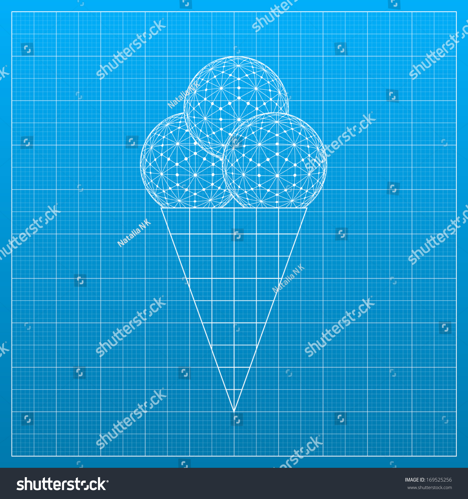 Blueprint Ice Cream Vector Illustration Stock Vector (Royalty Free ...